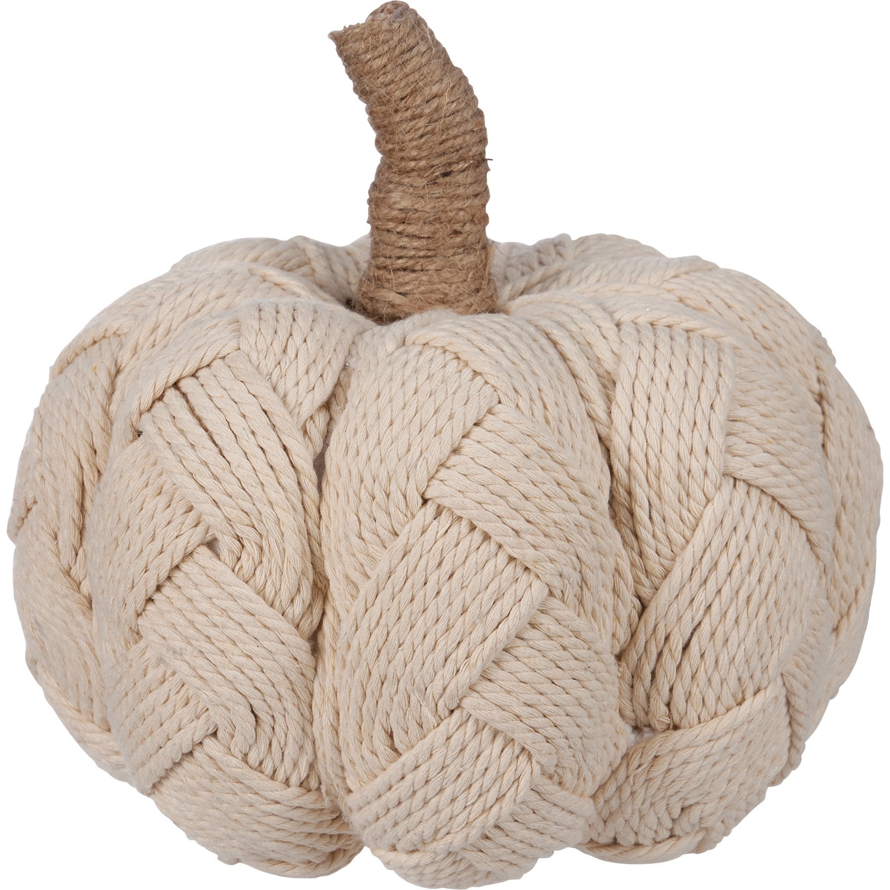 Whimsical Cream Woven Pumpkin: Rustic Fall & Harvest Tabletop Decor Accent