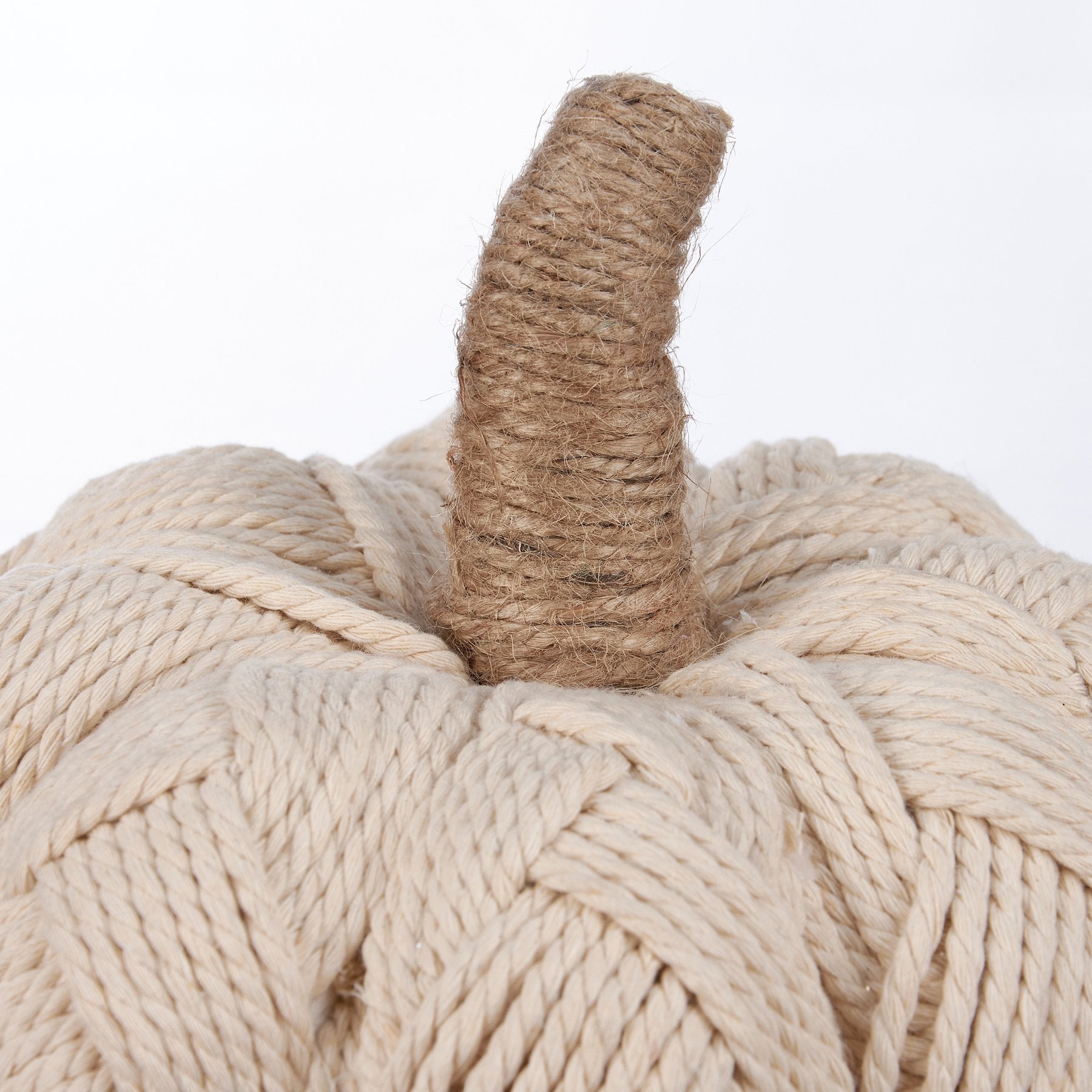 Whimsical Cream Woven Pumpkin: Rustic Fall & Harvest Tabletop Decor Accent