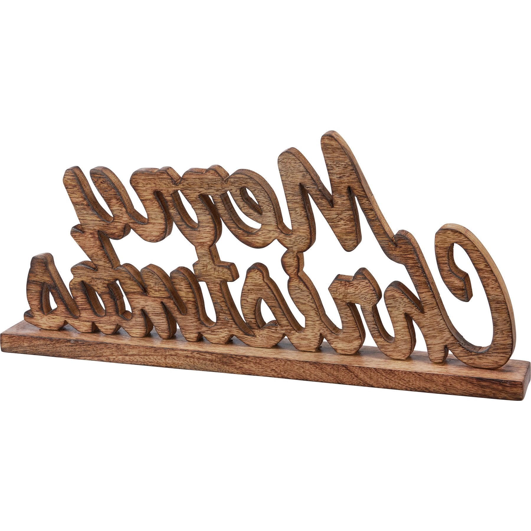 Charming Rustic Wood Merry Christmas Sitter Sign - Festive Holiday Decor