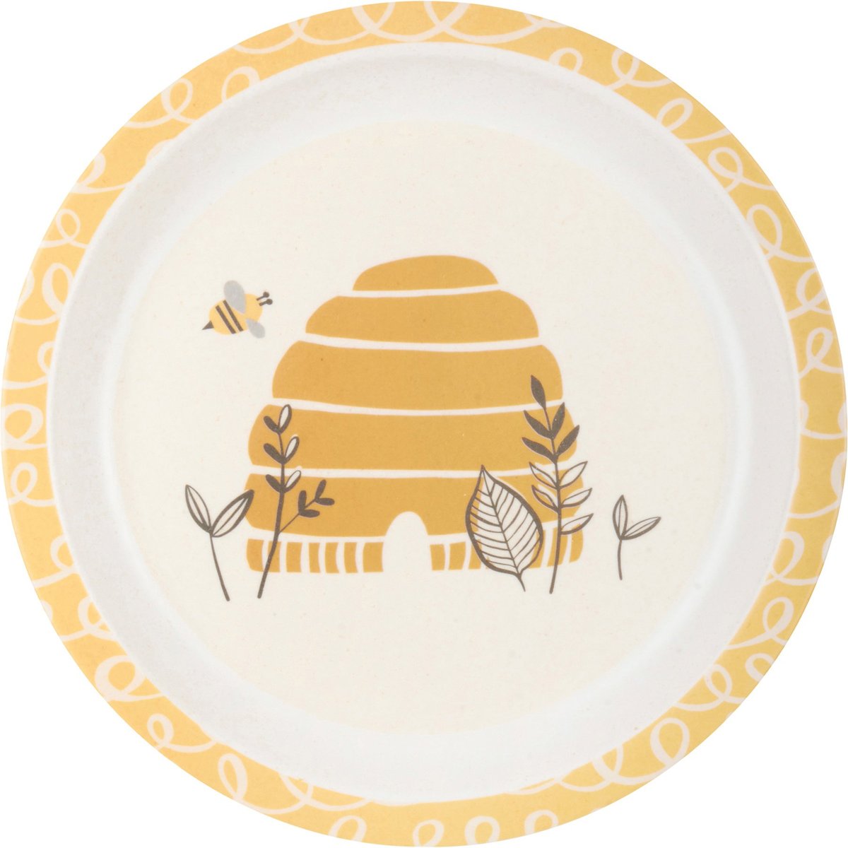 Adorable Bee Hive Skep Kids Meal Set - Durable 5-Piece Bamboo Fiber Dishware