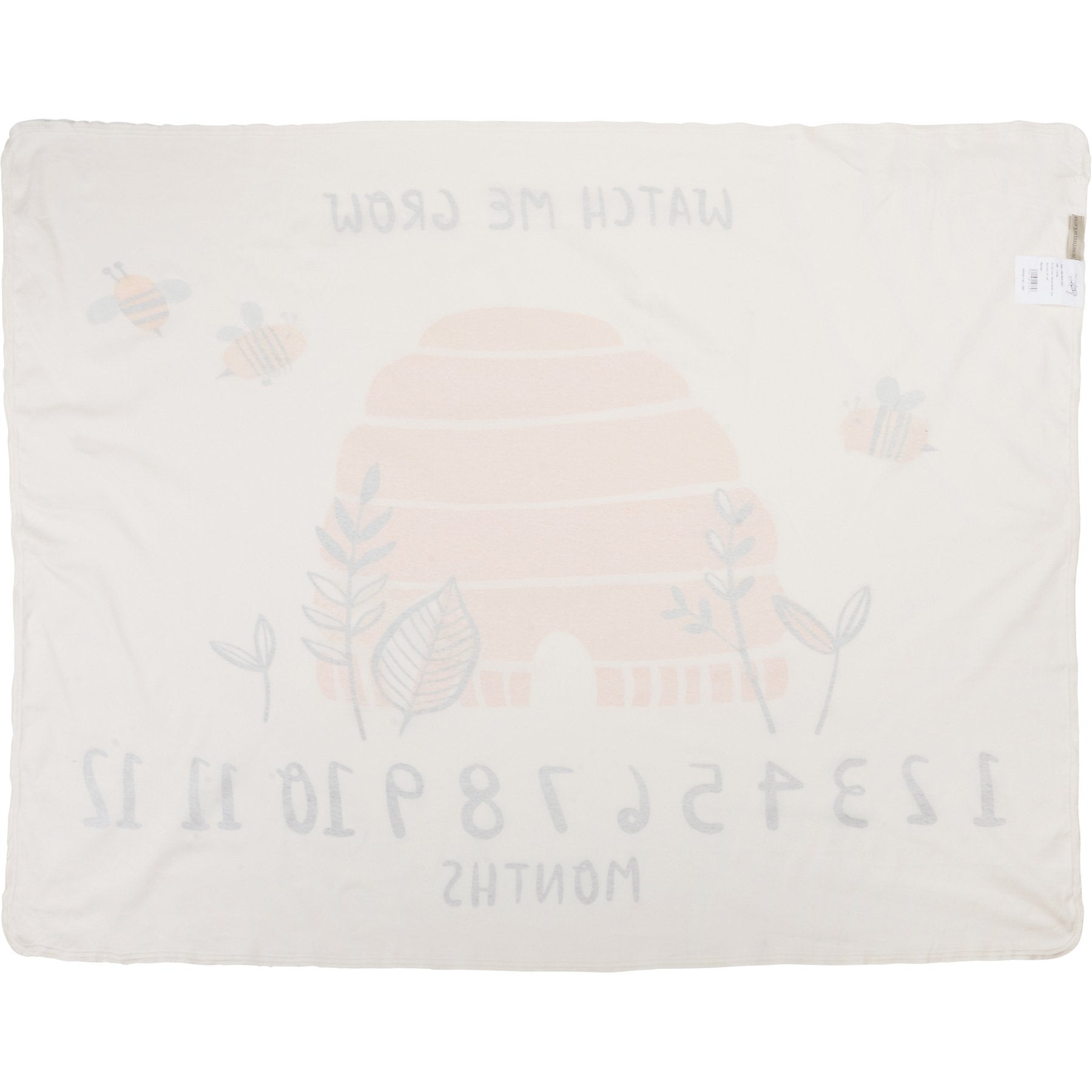 Adorable Buzzing Bees Cotton Baby Milestone Blanket - Track Growth Monthly