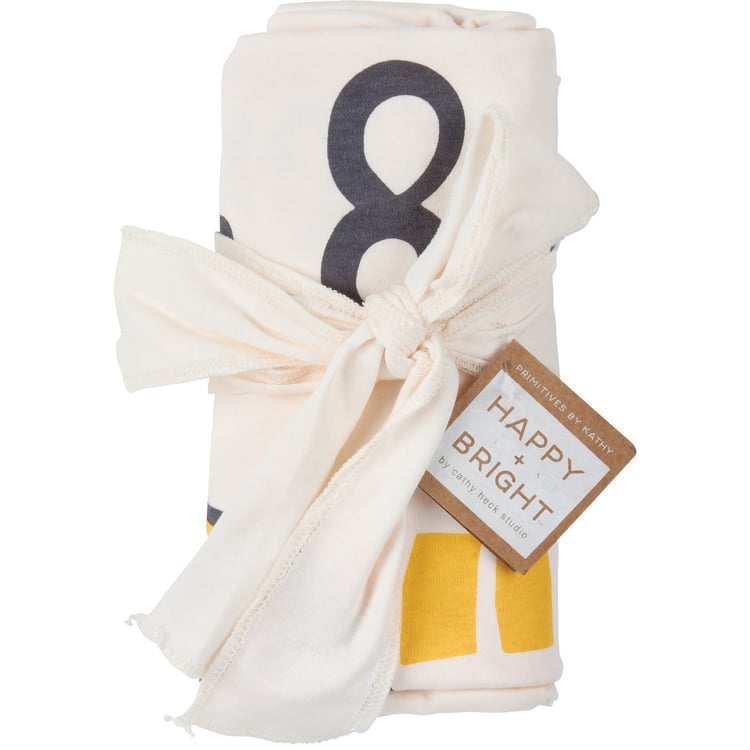 Adorable Buzzing Bees Cotton Baby Milestone Blanket - Track Growth Monthly