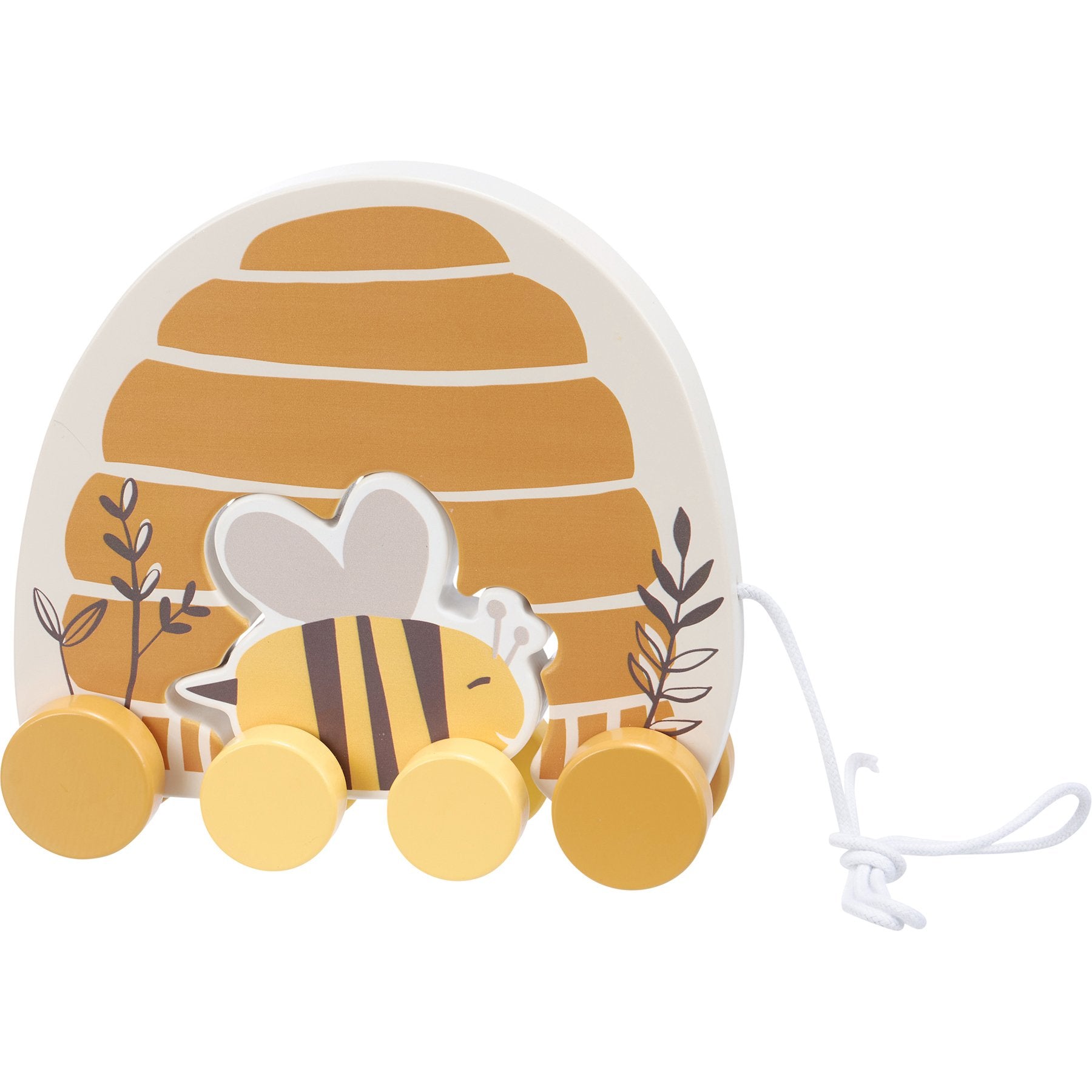 Charming Wooden Bee and Skep Pull Toy for Toddlers with Interactive Design