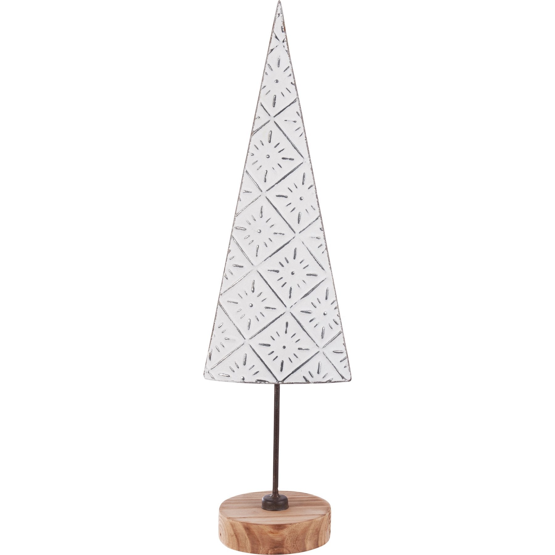 Charming Rustic Metal Star Pattern Christmas Tree Sitter Holiday Decor