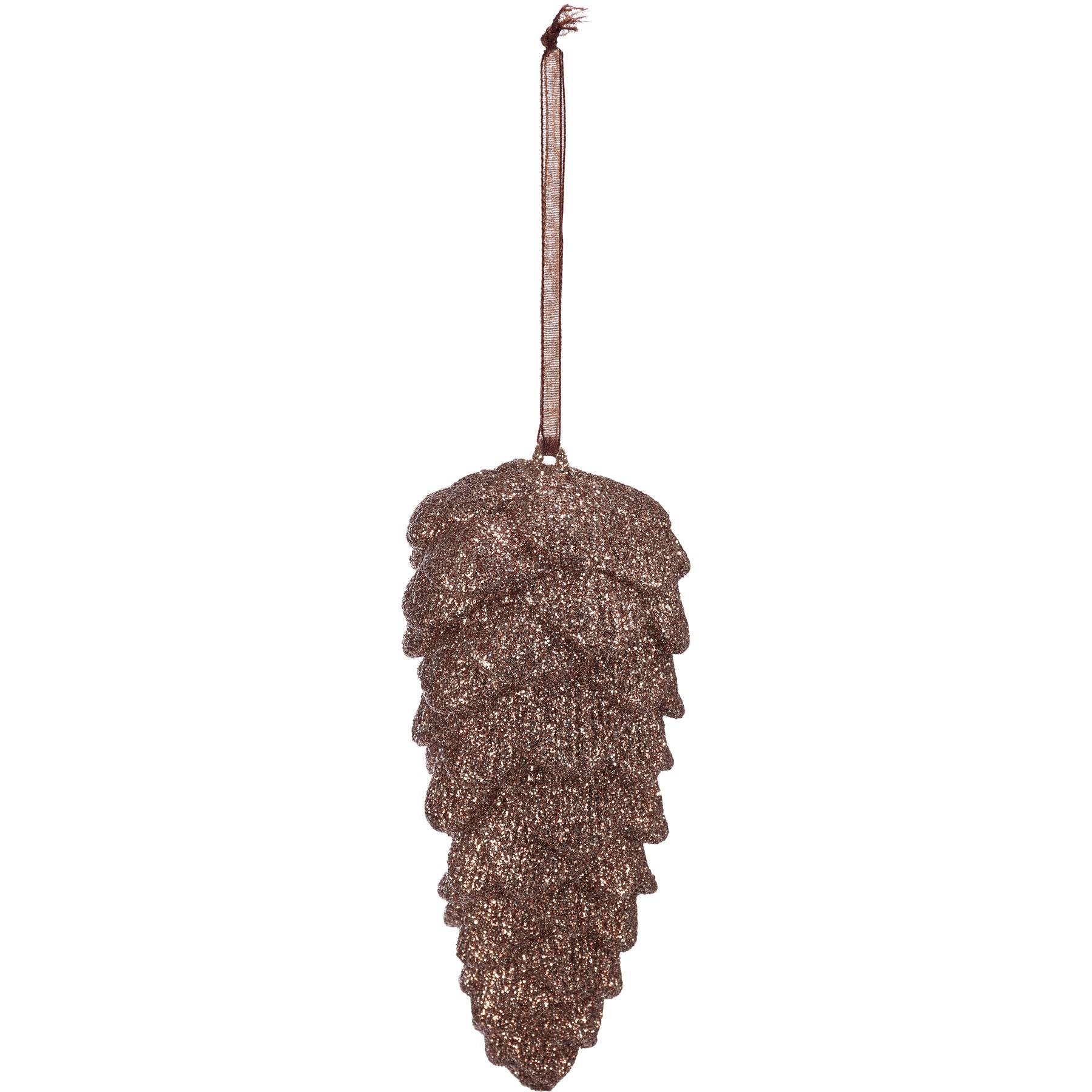 Set of Four Large Glitter Pinecone Christmas Ornaments, Rustic Holiday Decor