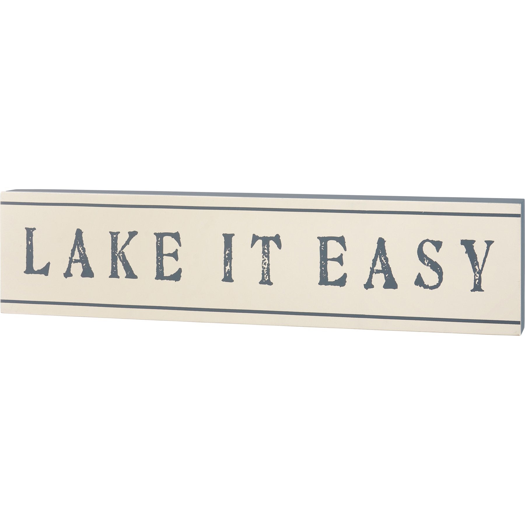Rustic Wooden 'Lake It Easy' Box Sign, Freestanding or Hanging Decor Accent