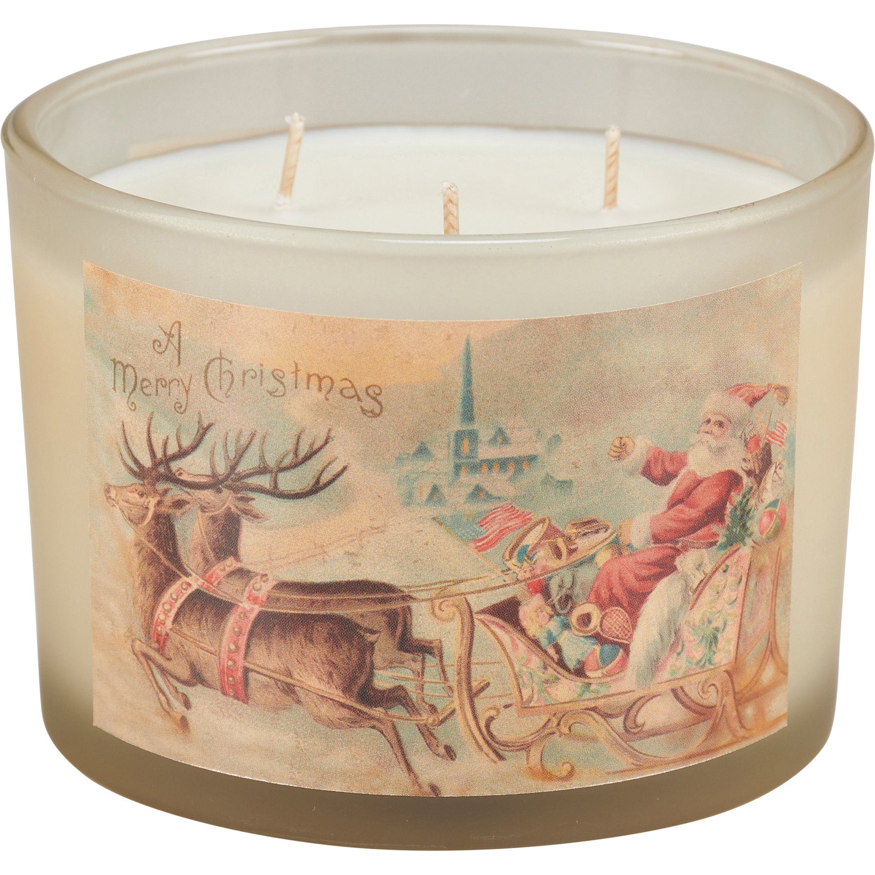 Delightful Vintage Santas Soy Wax Candle Set - 4-Pack Festive Holiday Scents