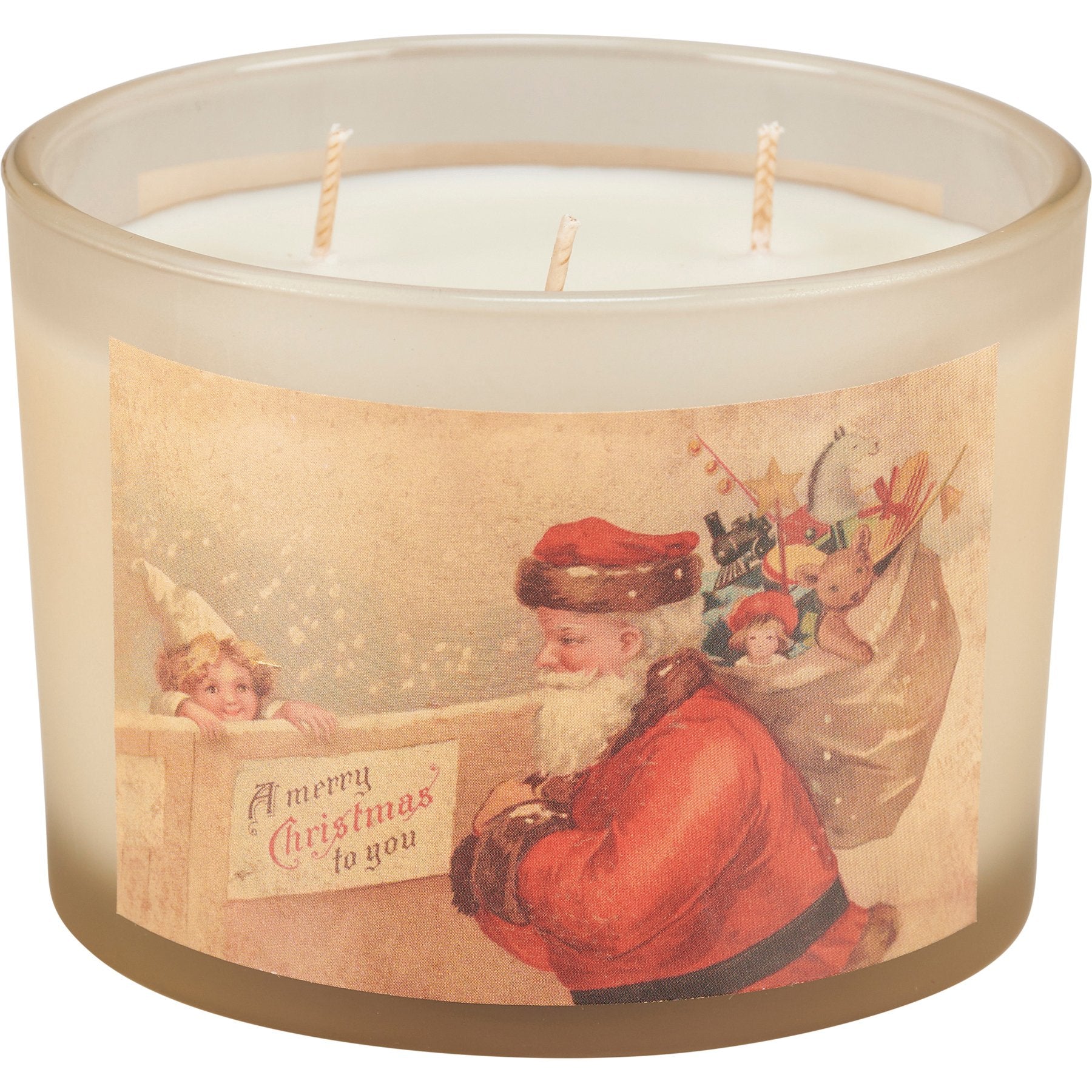 Delightful Vintage Santas Soy Wax Candle Set - 4-Pack Festive Holiday Scents
