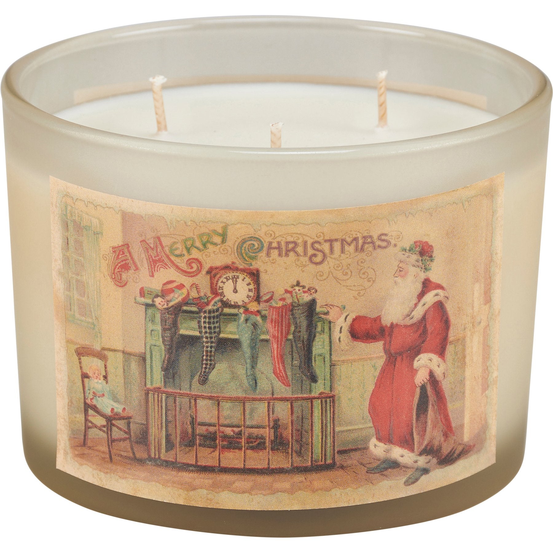 Delightful Vintage Santas Soy Wax Candle Set - 4-Pack Festive Holiday Scents