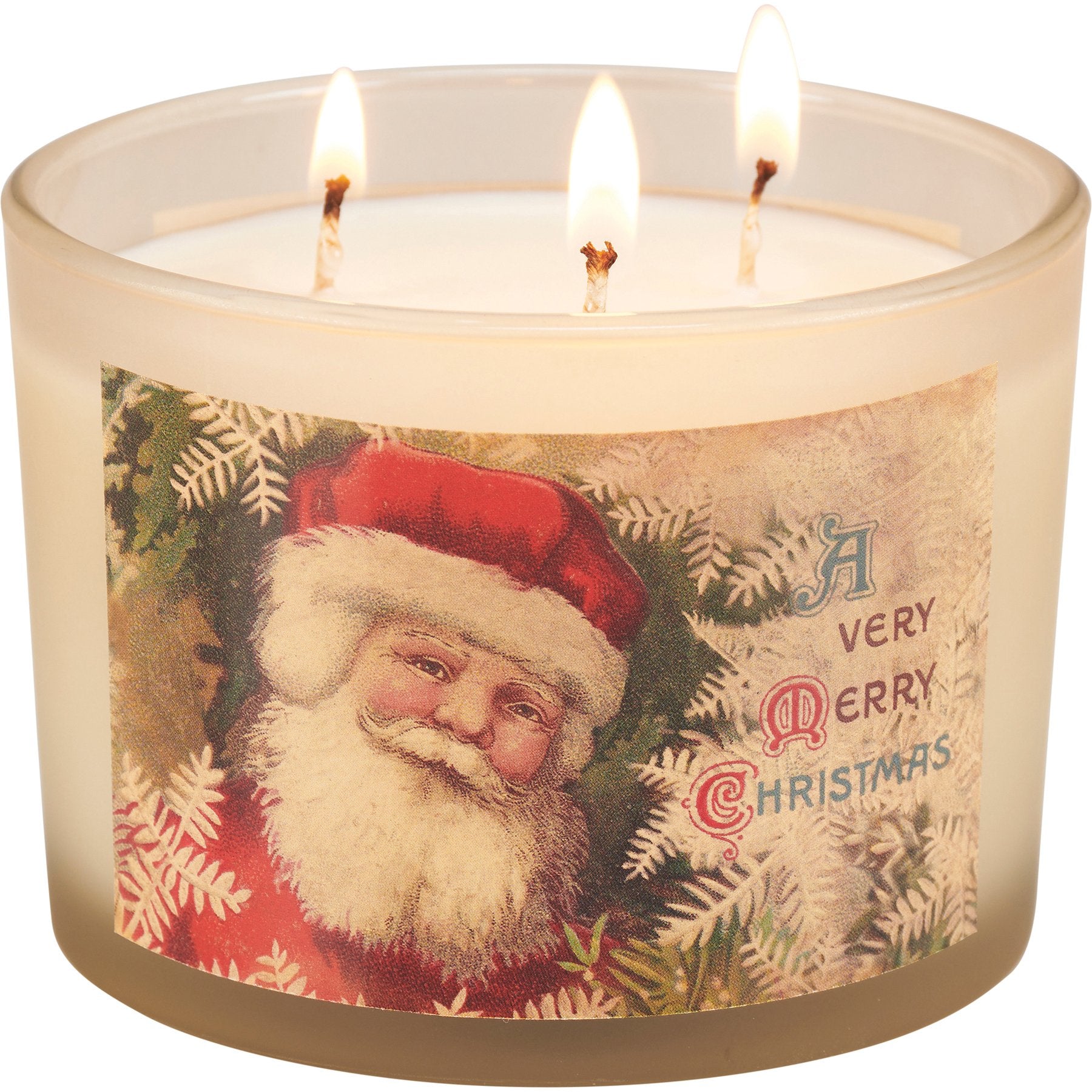 Delightful Vintage Santas Soy Wax Candle Set - 4-Pack Festive Holiday Scents