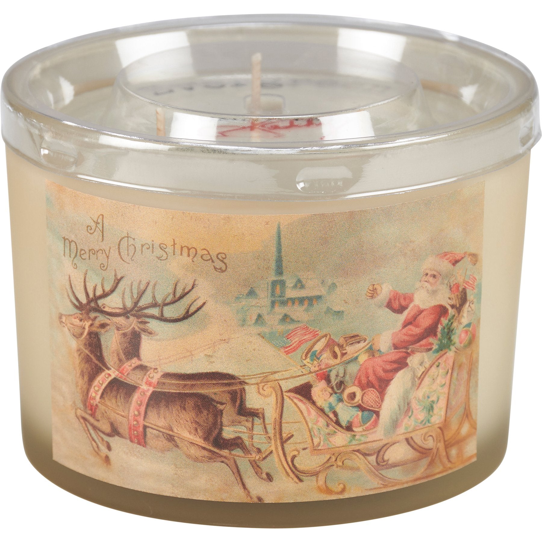 Delightful Vintage Santas Soy Wax Candle Set - 4-Pack Festive Holiday Scents