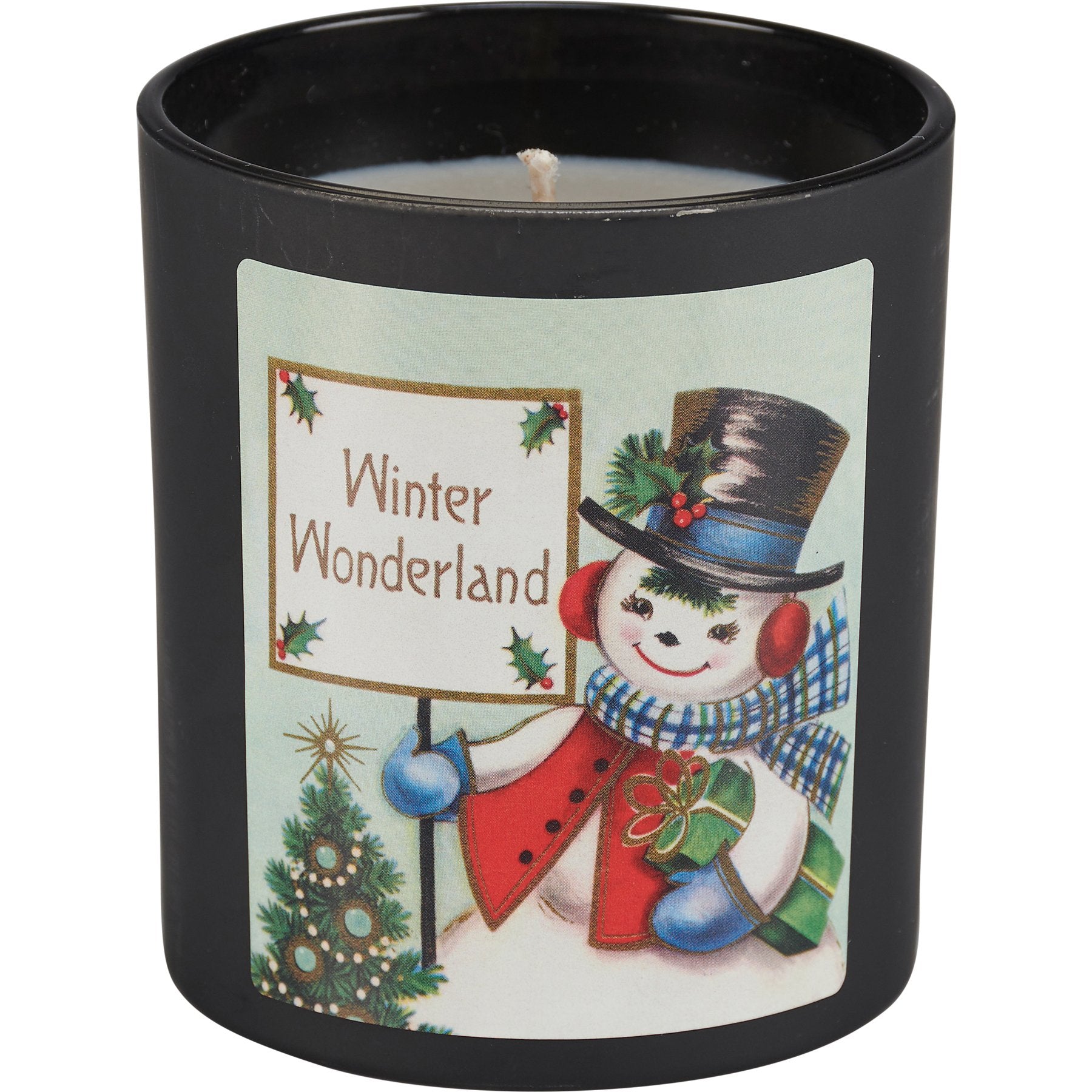 Delightful Snowy Friends Vintage Christmas Jar Candle Set - 4 Soy Wax Candles