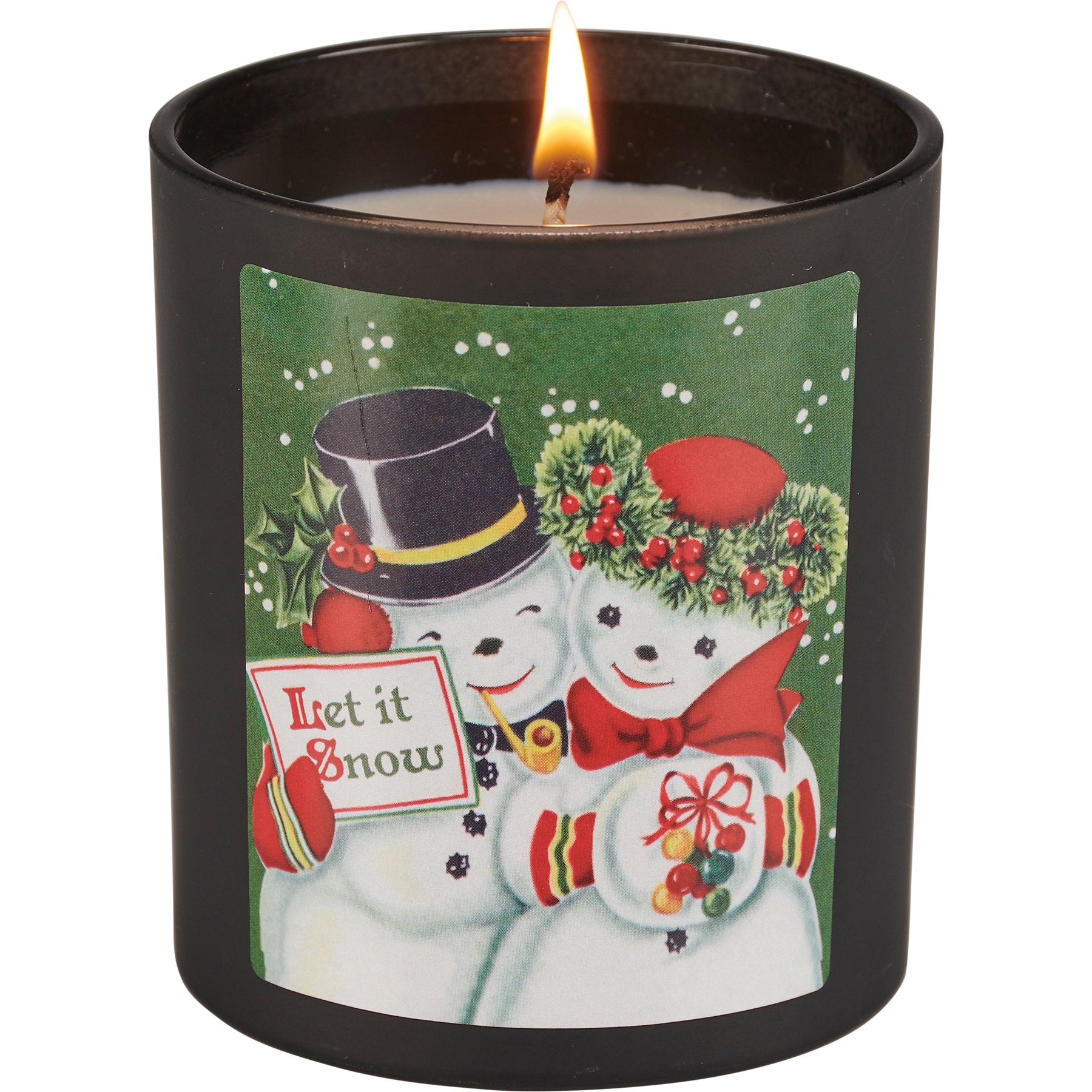 Delightful Snowy Friends Vintage Christmas Jar Candle Set - 4 Soy Wax Candles