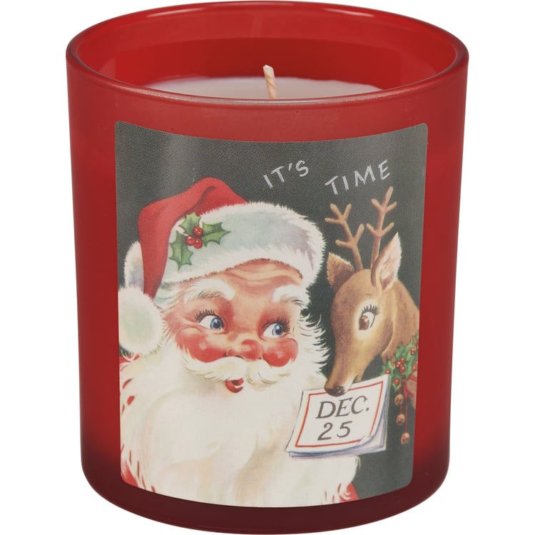 Festive Santa's Reindeer Christmas Soy Wax Candle Set - 4-Pack Evergreen Scented