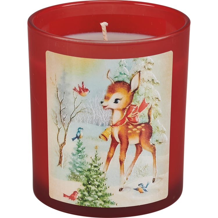 Festive Santa's Reindeer Christmas Soy Wax Candle Set - 4-Pack Evergreen Scented