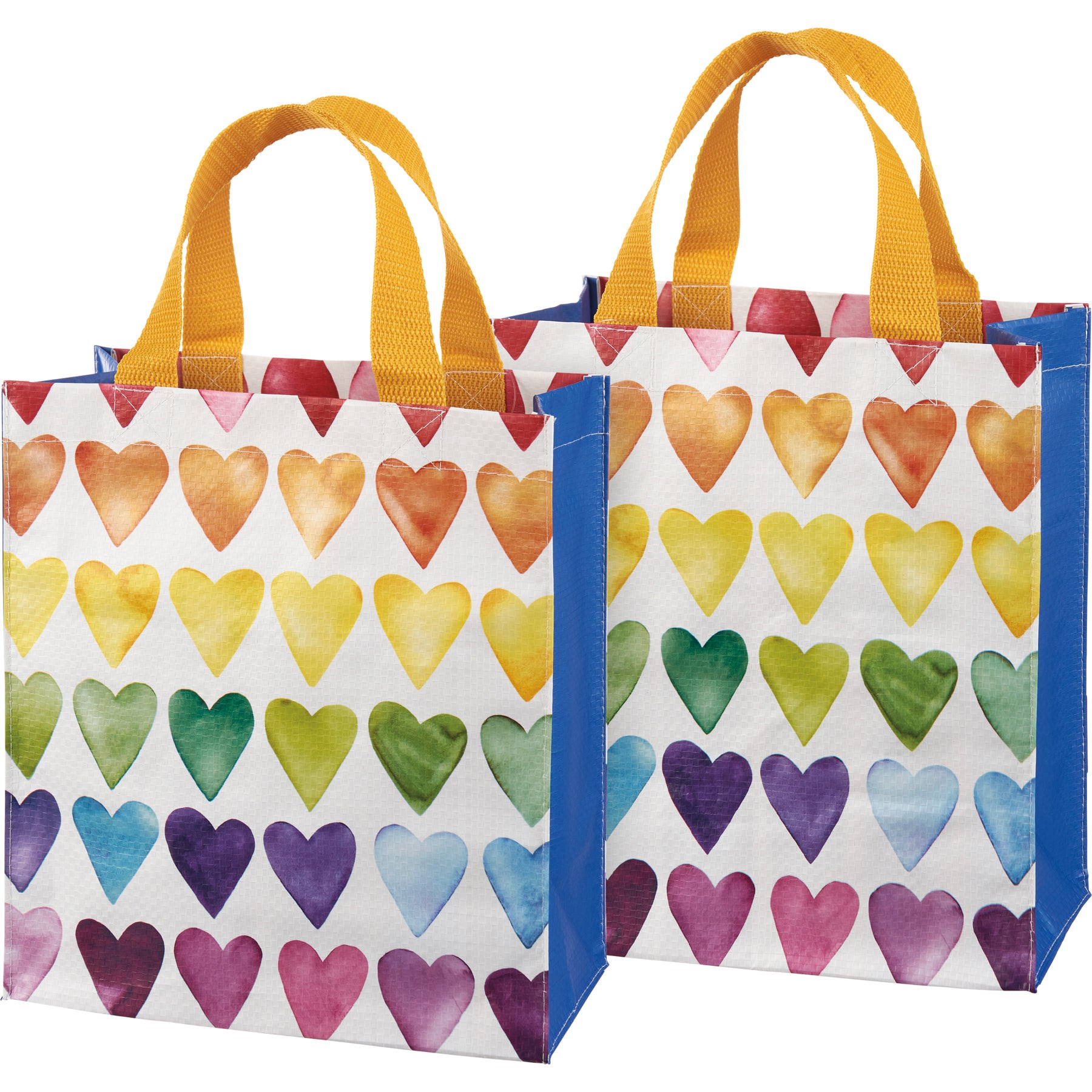 Vibrant Rainbow Hearts Daily Tote Bag - Eco-Friendly Double-Sided Pride Collection
