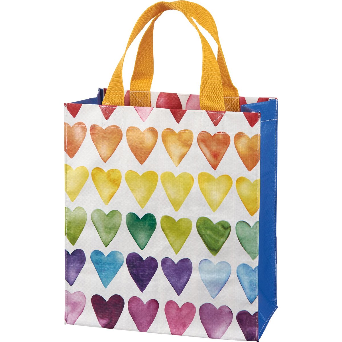 Vibrant Rainbow Hearts Daily Tote Bag - Eco-Friendly Double-Sided Pride Collection