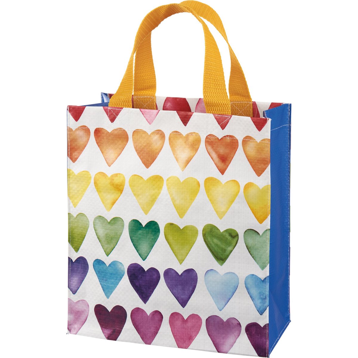 Vibrant Rainbow Hearts Daily Tote Bag - Eco-Friendly Double-Sided Pride Collection
