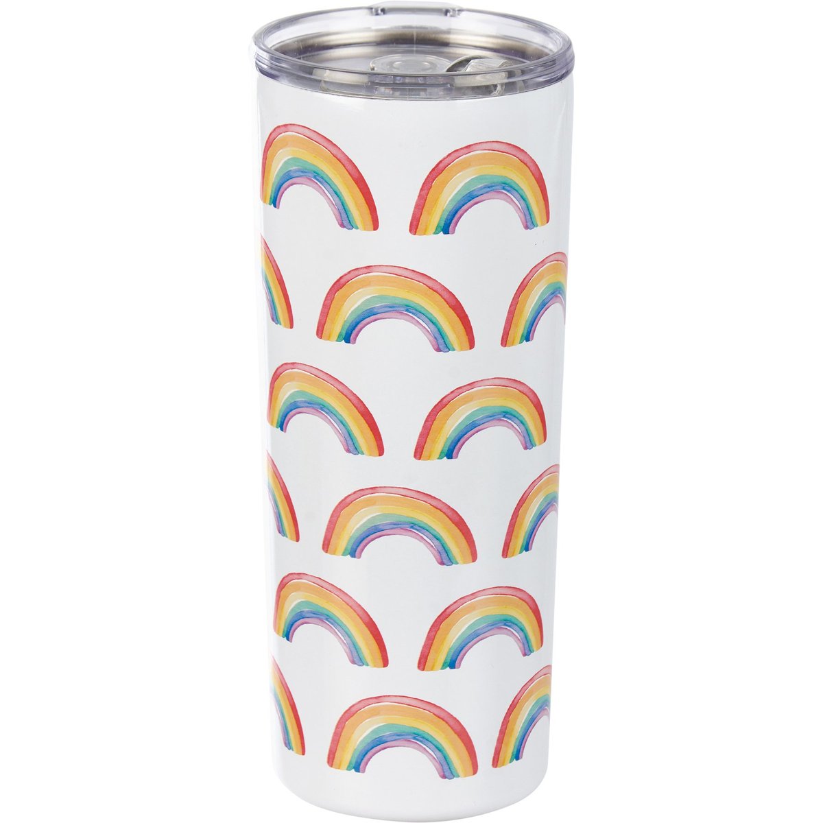 Vibrant Watercolor Rainbow Insulated Stainless Steel Coffee Tumbler, 20 oz