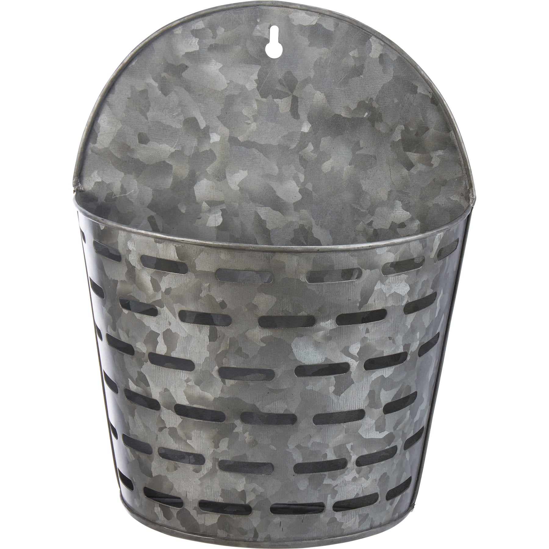 Rustic Olive Farmhouse Galvanized Metal Wall Bucket Set for Home Decor