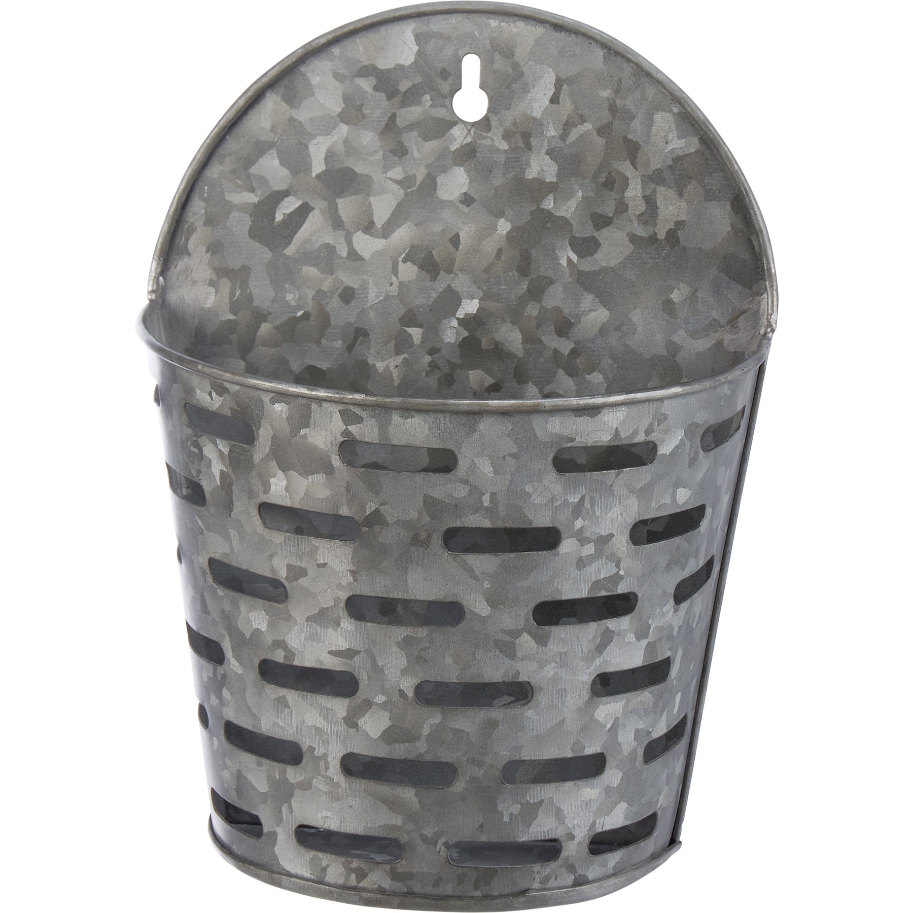 Rustic Olive Farmhouse Galvanized Metal Wall Bucket Set for Home Decor