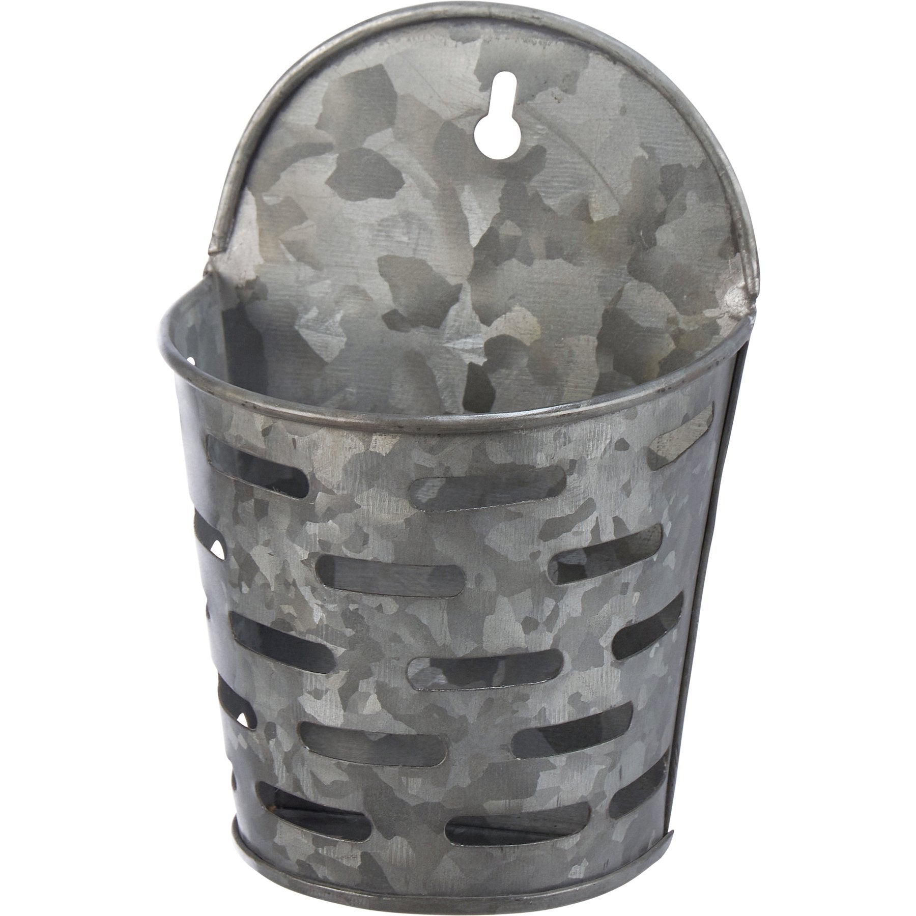 Rustic Olive Farmhouse Galvanized Metal Wall Bucket Set for Home Decor