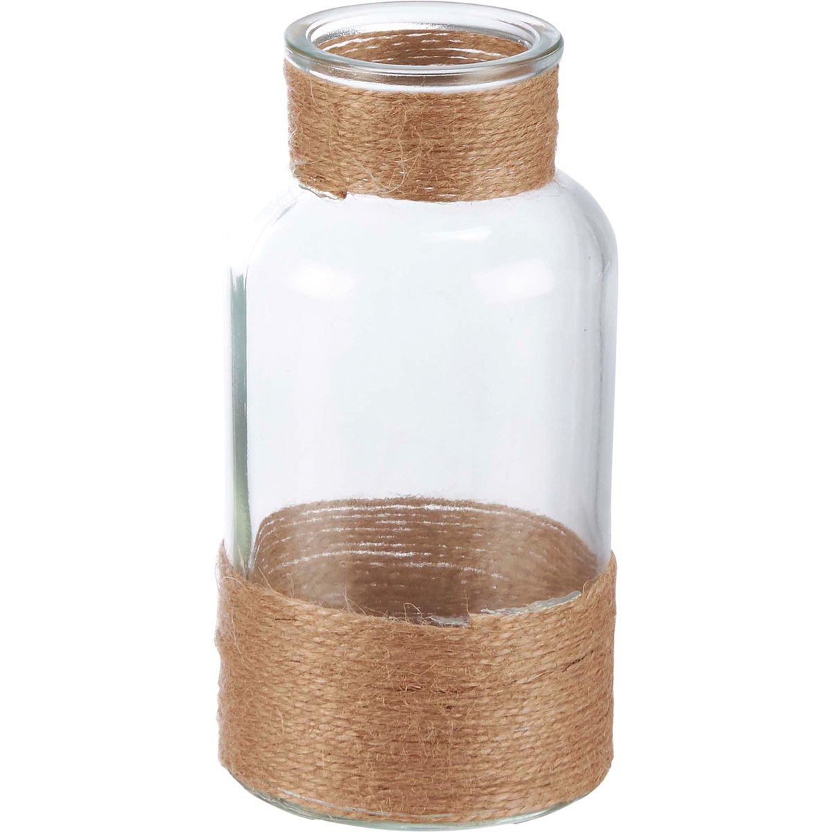 Coastal Jute Wrapped Glass Apothecary Vase Set - Rustic Beach Home Decor