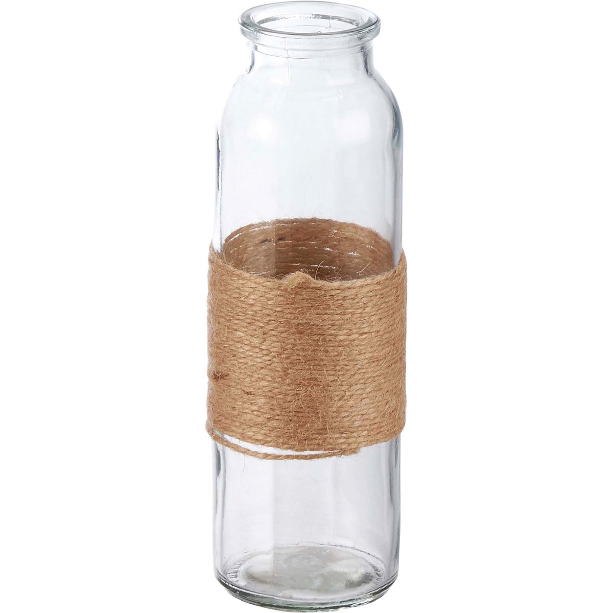 Coastal Jute Wrapped Glass Apothecary Vase Set - Rustic Beach Home Decor