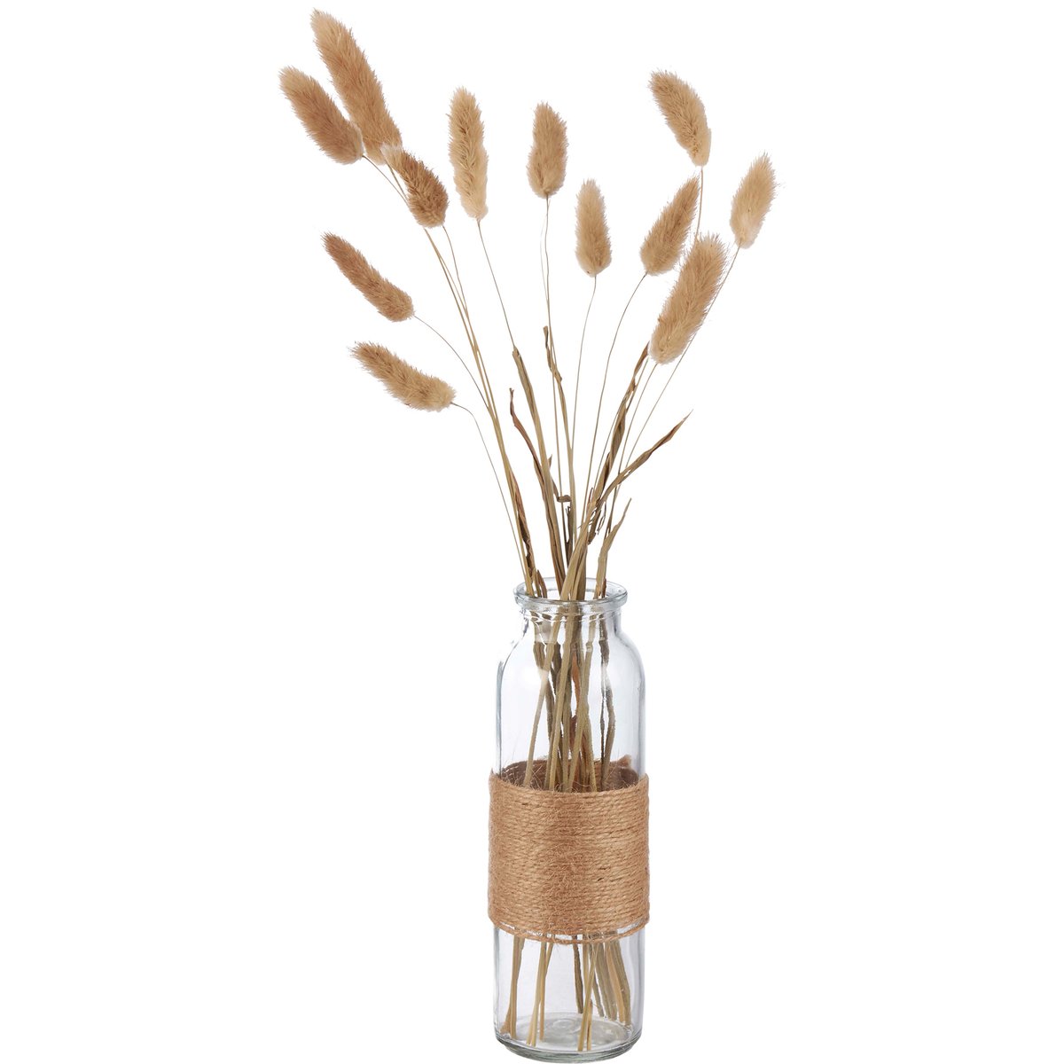 Coastal Jute Wrapped Glass Apothecary Vase Set - Rustic Beach Home Decor