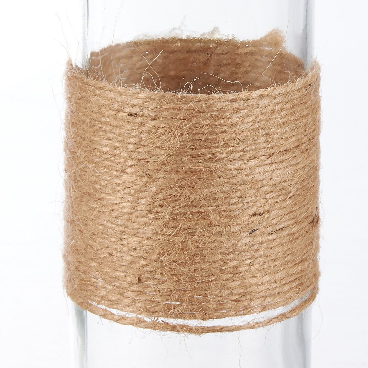 Coastal Jute Wrapped Glass Apothecary Vase Set - Rustic Beach Home Decor