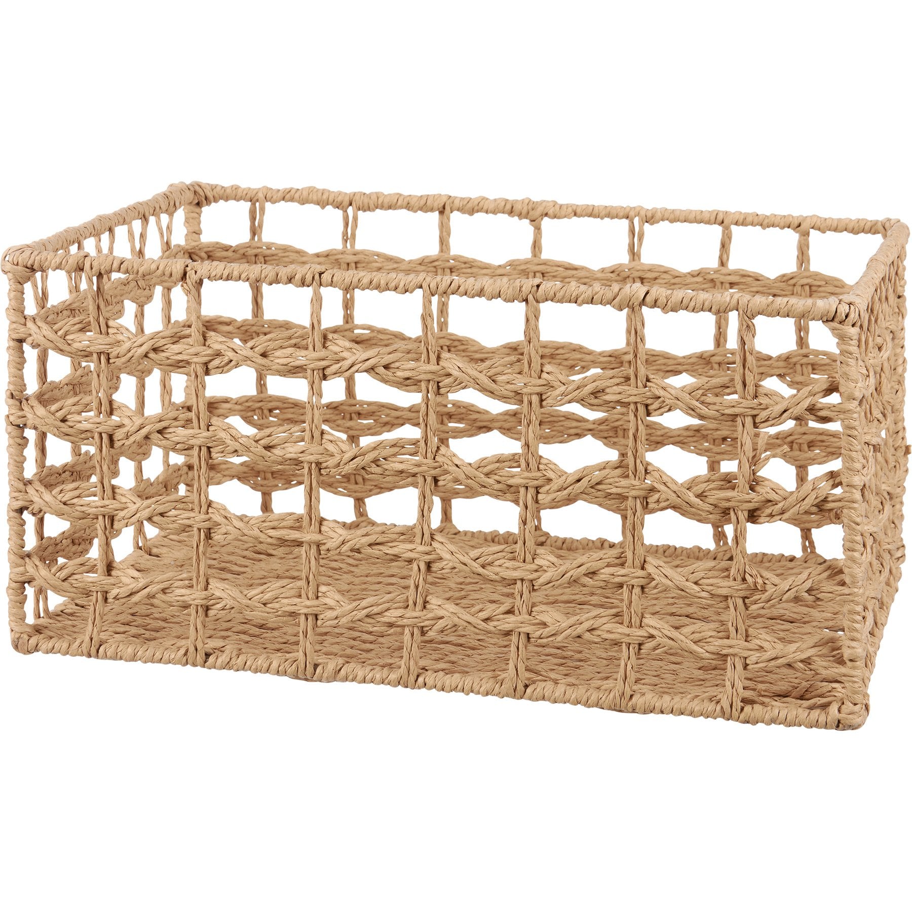 Chic Beige Mixed Weave Nesting Basket Set - 3 Piece Home Storage Solution