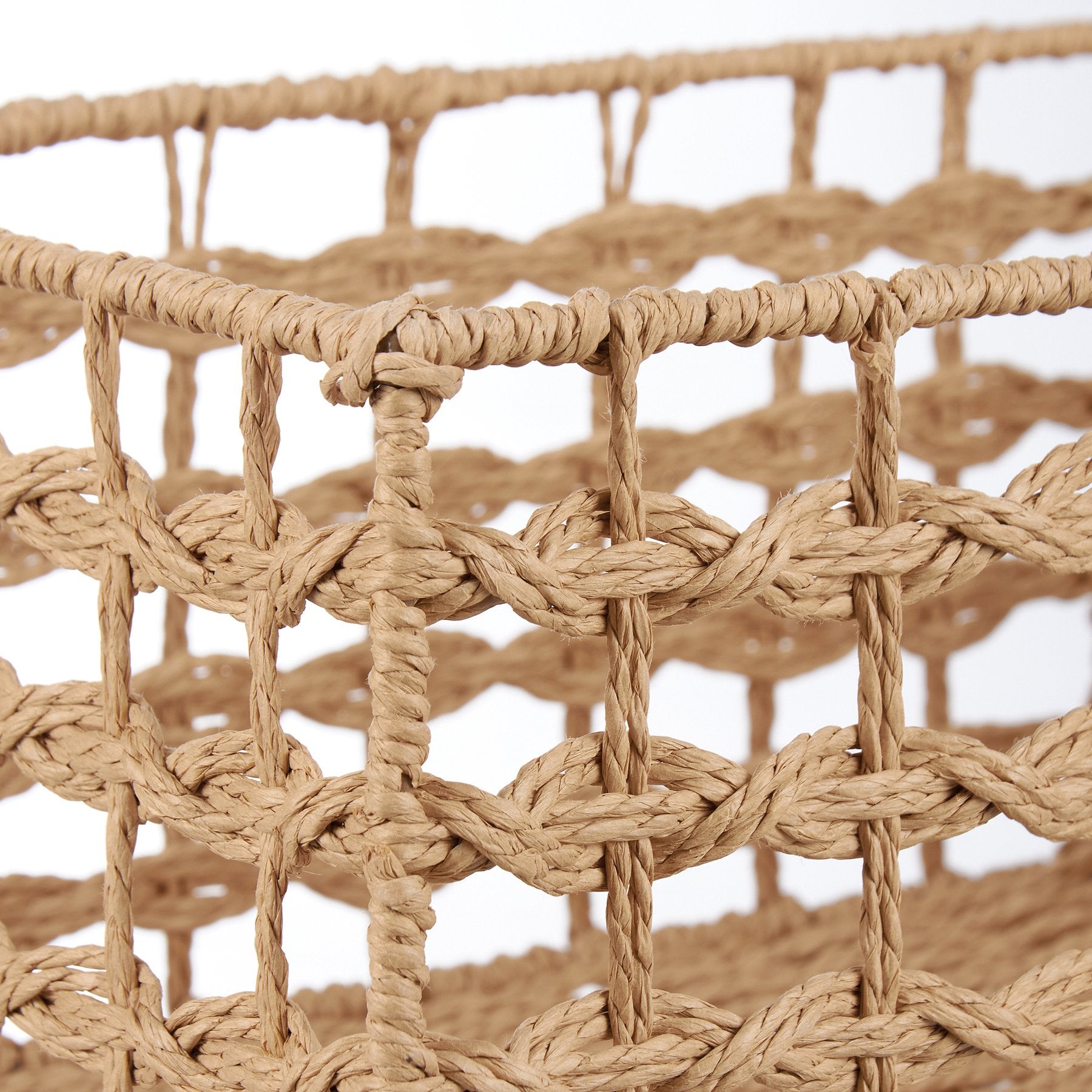Chic Beige Mixed Weave Nesting Basket Set - 3 Piece Home Storage Solution