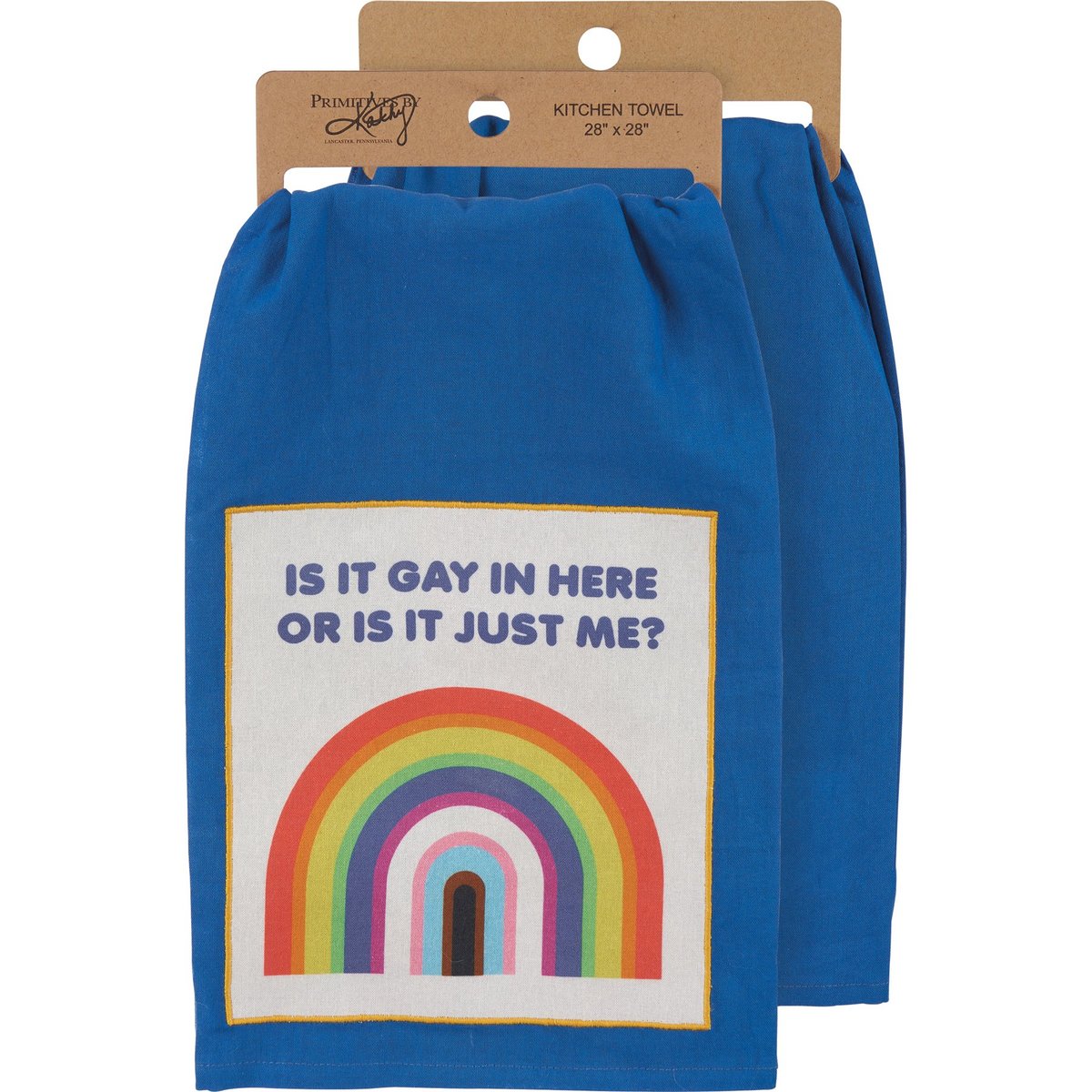 Funny 'Is It Gay Here Or Just Me?' Rainbow Cotton Kitchen Towel