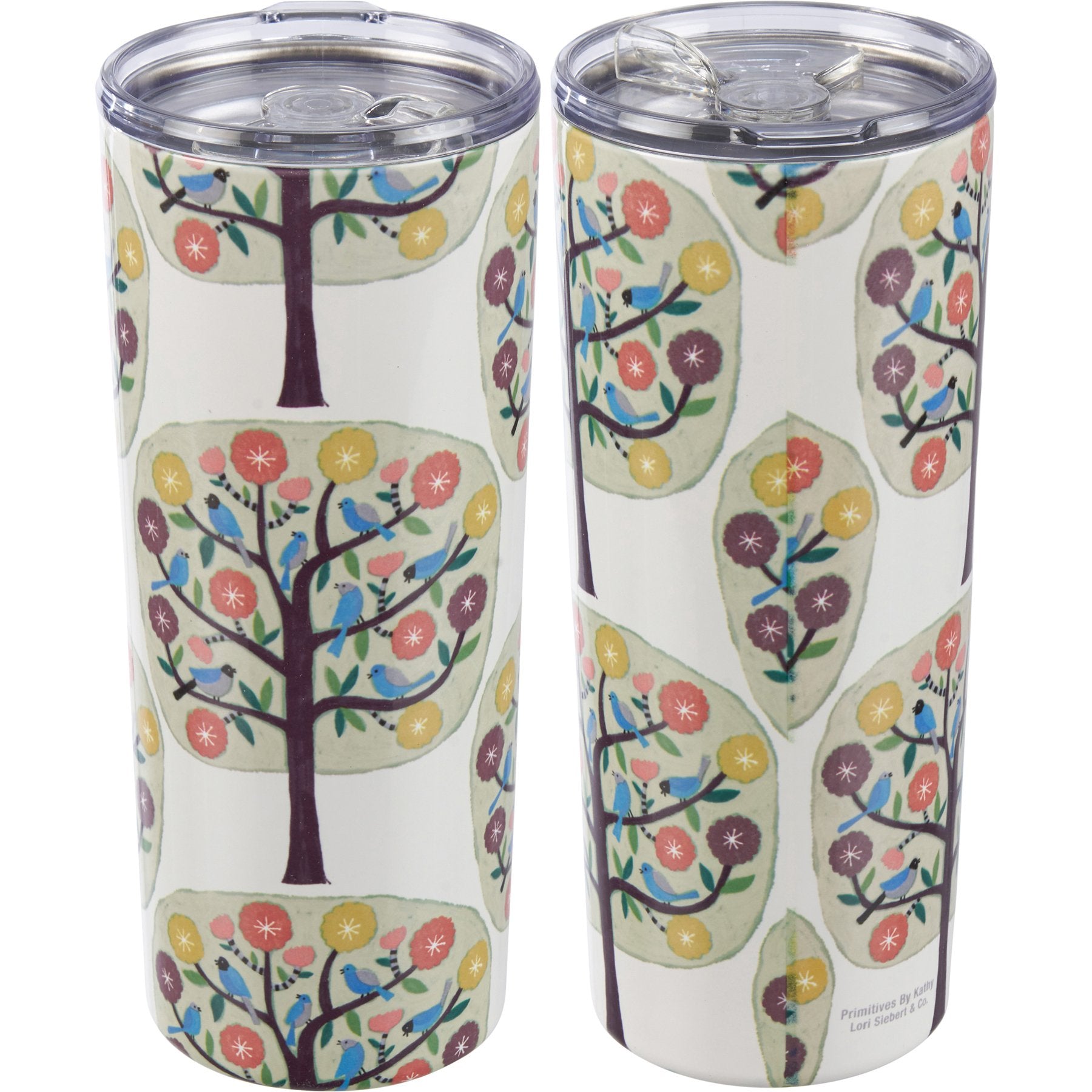 Whimsical Floral Tree Insulated Stainless Steel 20oz Coffee Tumbler with Lid
