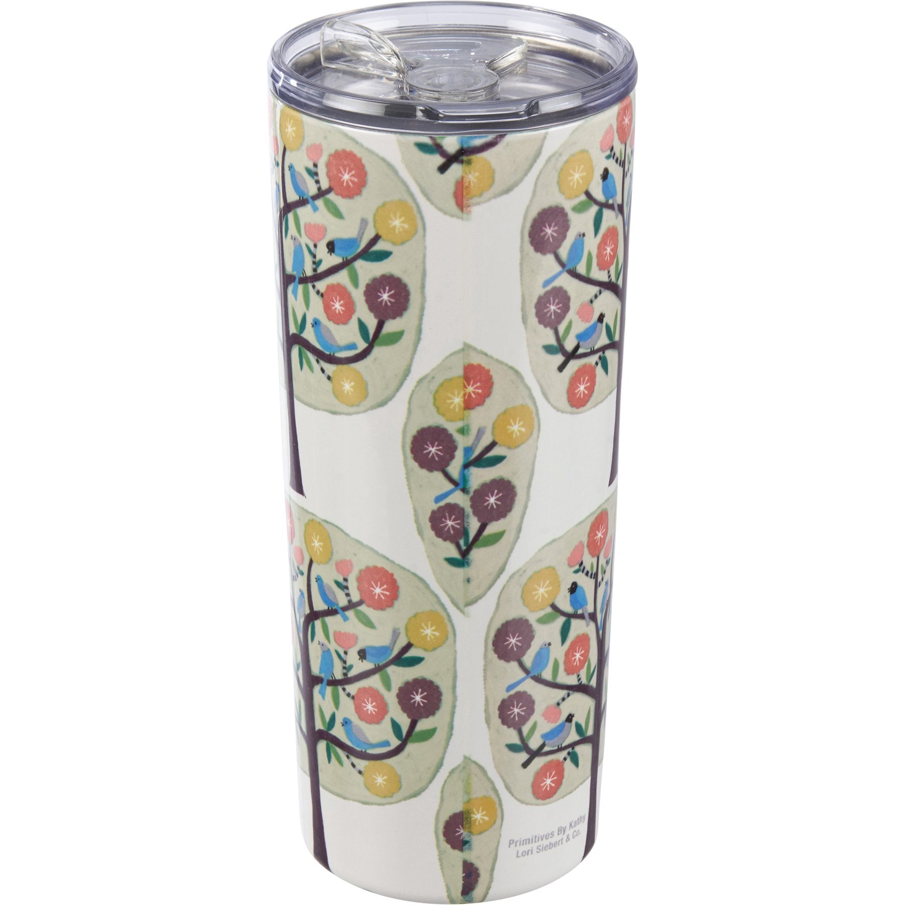 Whimsical Floral Tree Insulated Stainless Steel 20oz Coffee Tumbler with Lid