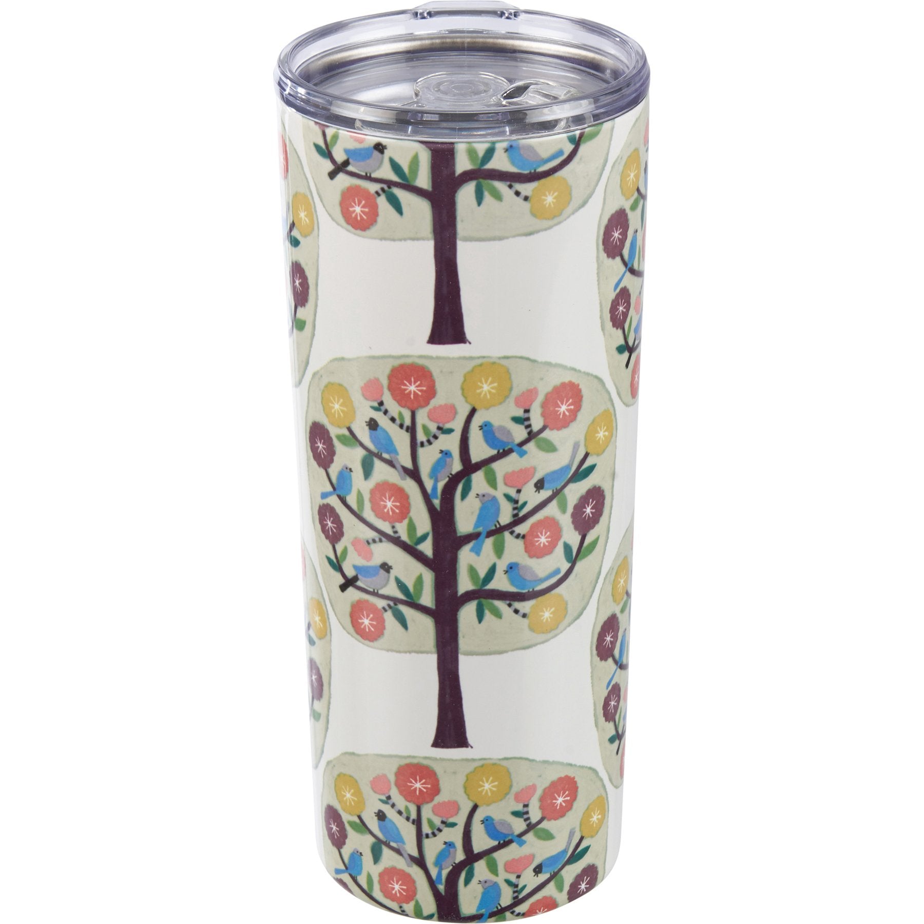 Whimsical Floral Tree Insulated Stainless Steel 20oz Coffee Tumbler with Lid