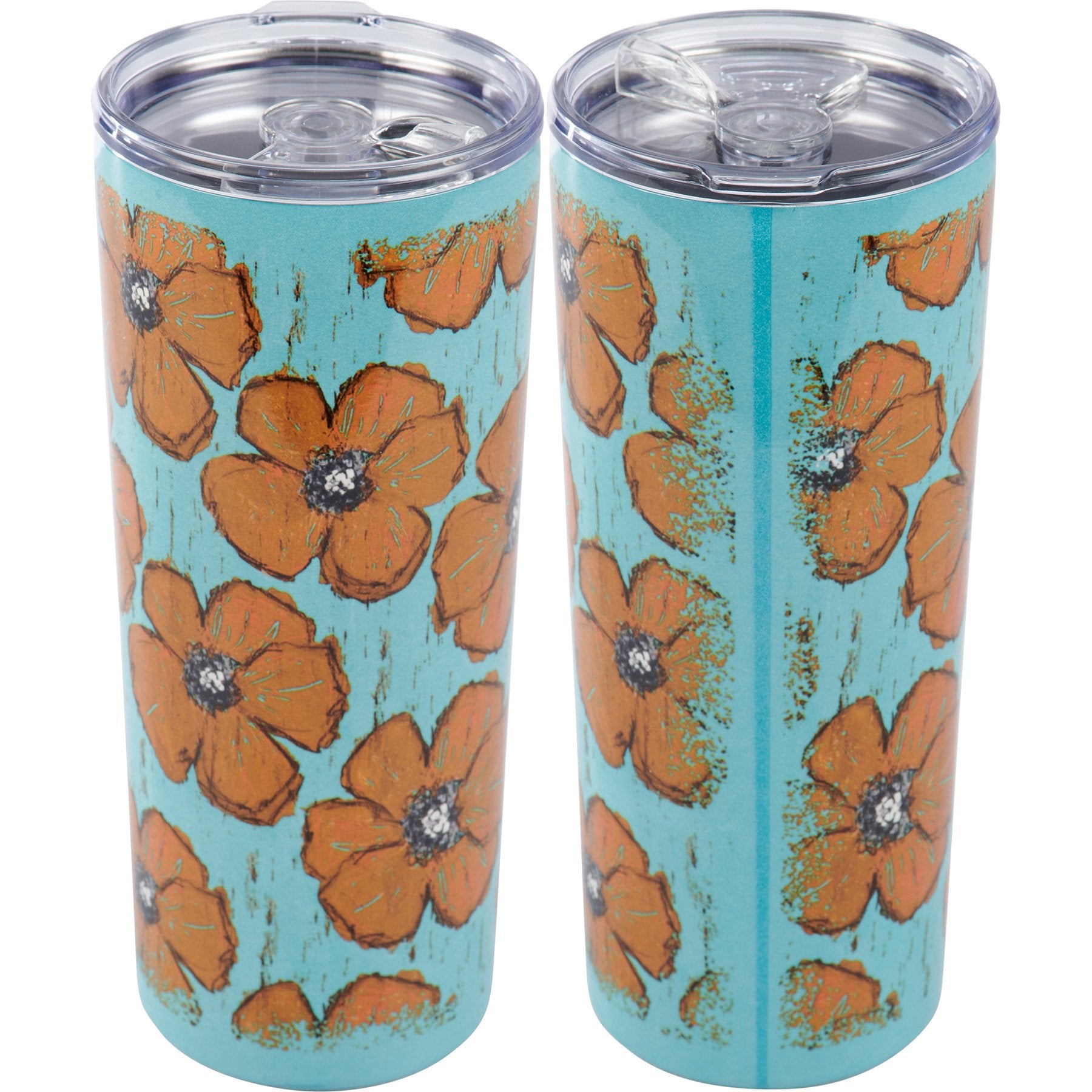 20 oz Stainless Steel Insulated Floral Coffee Tumbler for Hot & Cold Drinks
