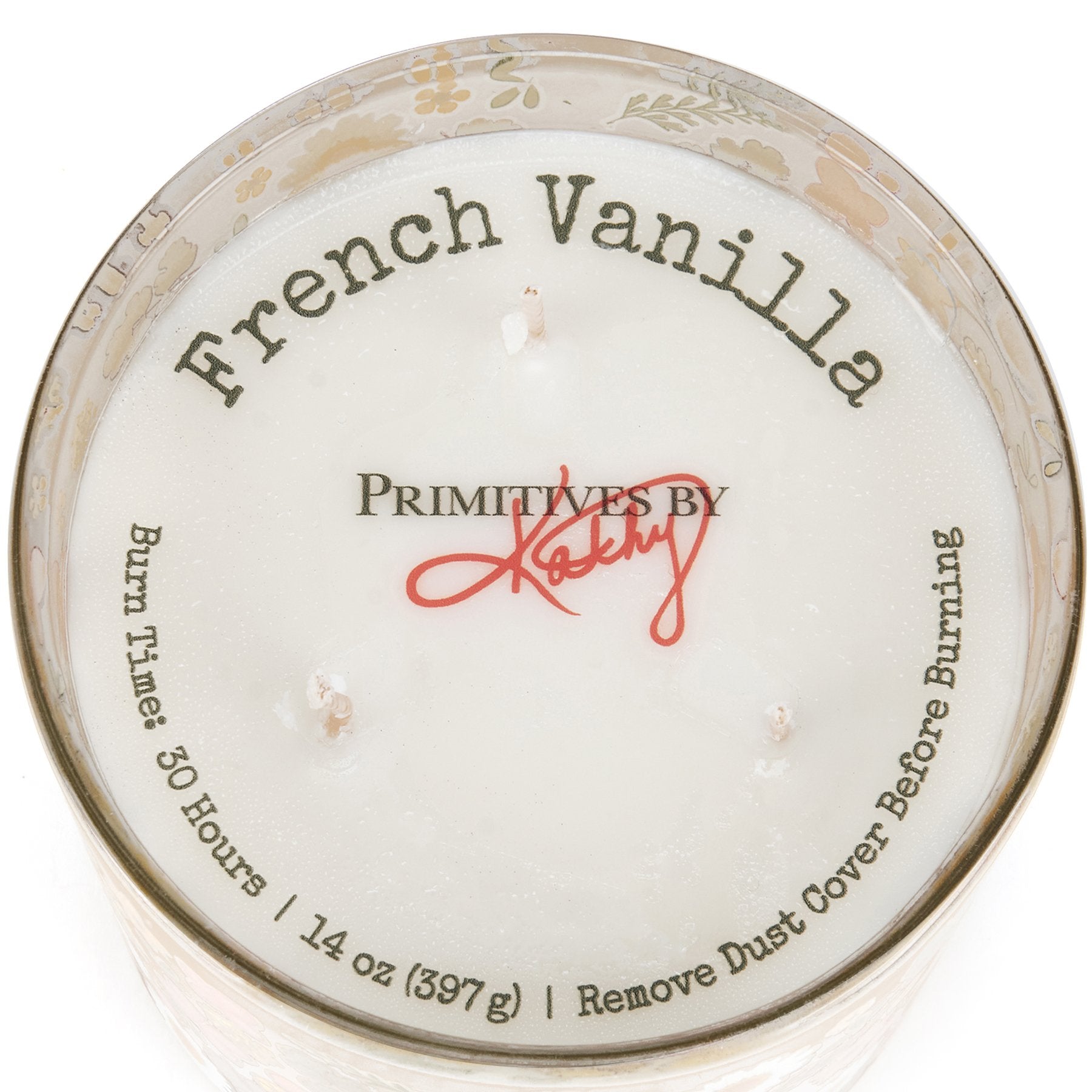 Botanical Purple Floral Frosted Glass Jar Candle, French Vanilla Scent