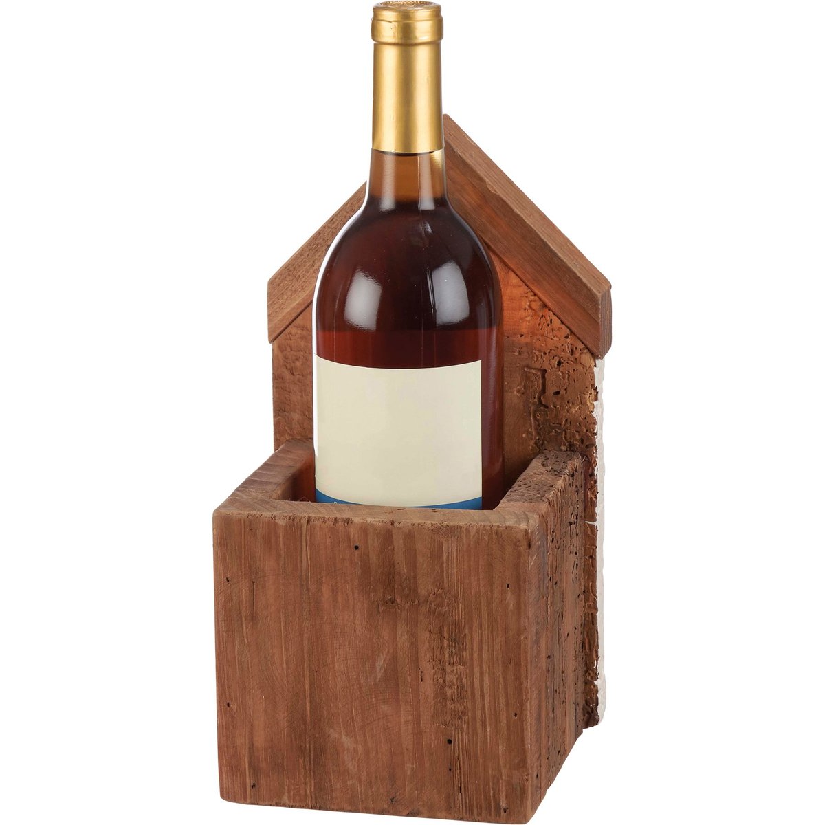 Rustic Beach House Wood & Glass Vase - Nautical Decor Accent for Coastal Homes