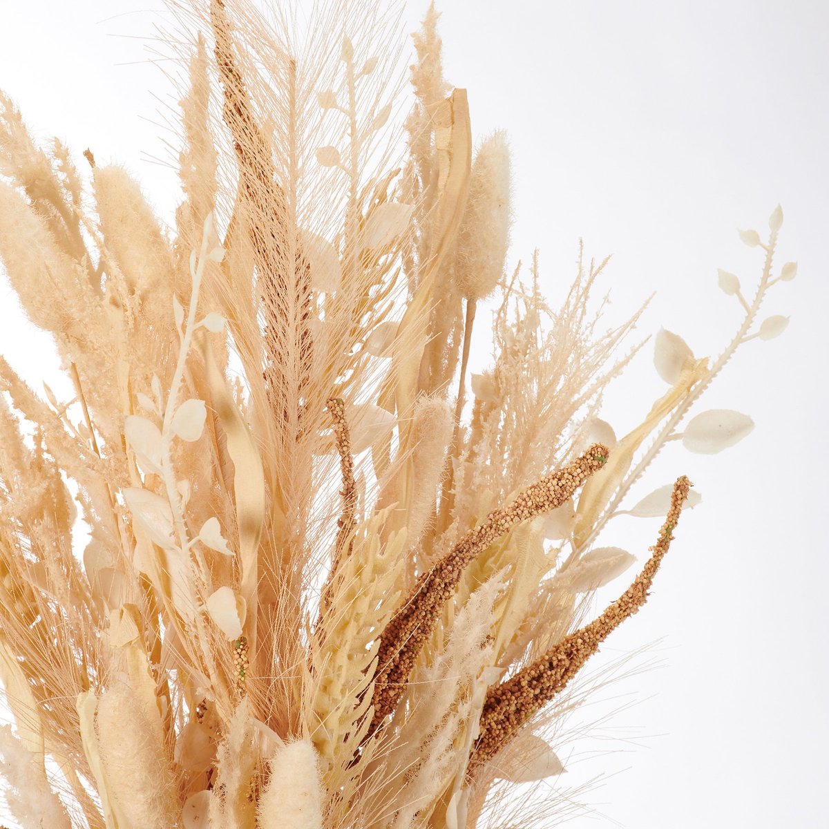 Elegant Faux Mixed Feather Reeds Bouquet - Zero Maintenance Botanical Home Decor