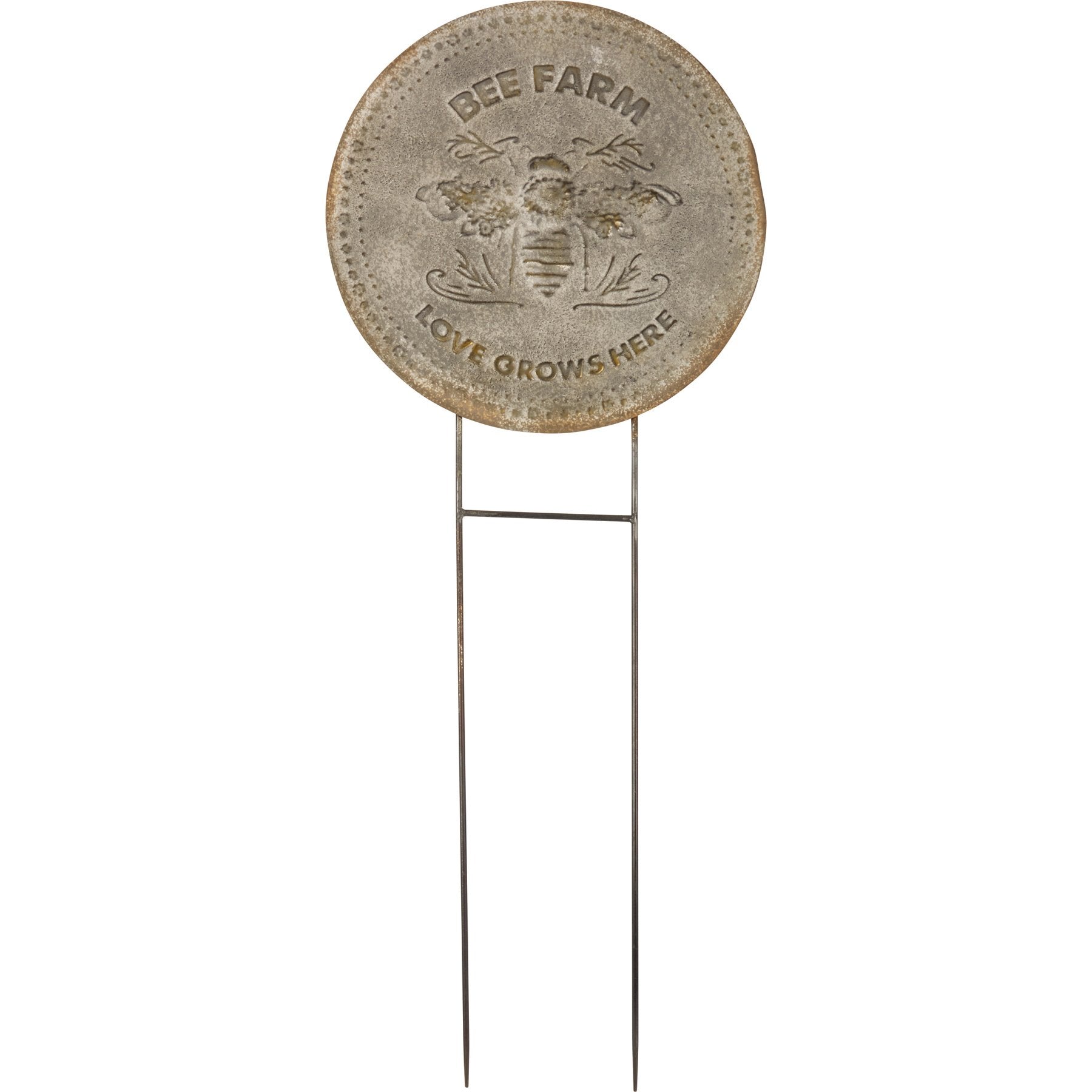 Charming Bee Farm 'Love Grows Here' Metal Garden Stake Decor