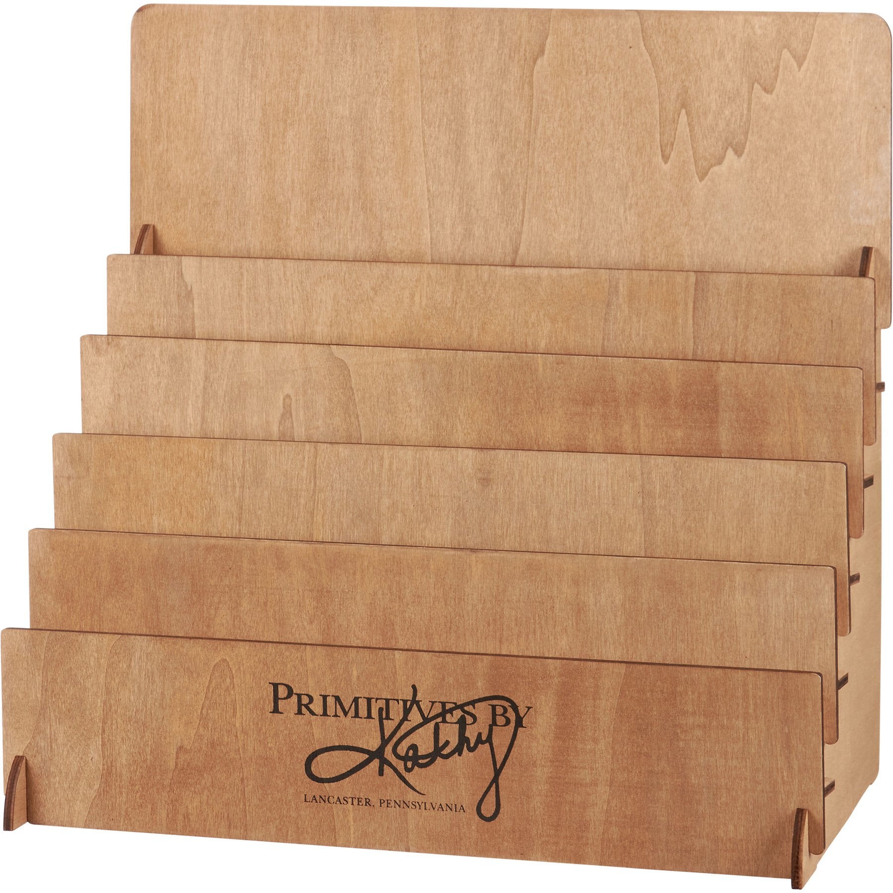 Natural Wood Greeting Card Display Rack: Showcase 15 Designs, Holds 90 Cards