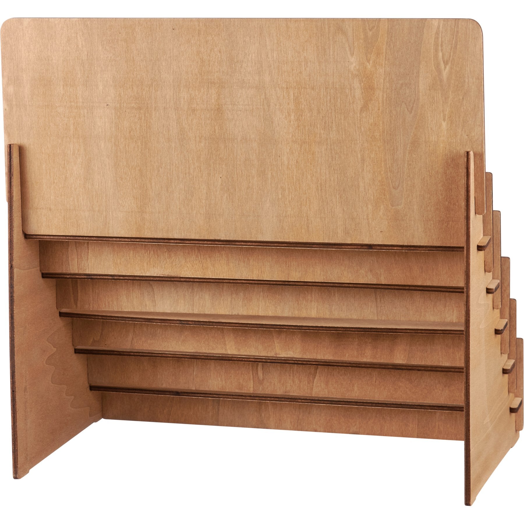 Natural Wood Greeting Card Display Rack: Showcase 15 Designs, Holds 90 Cards