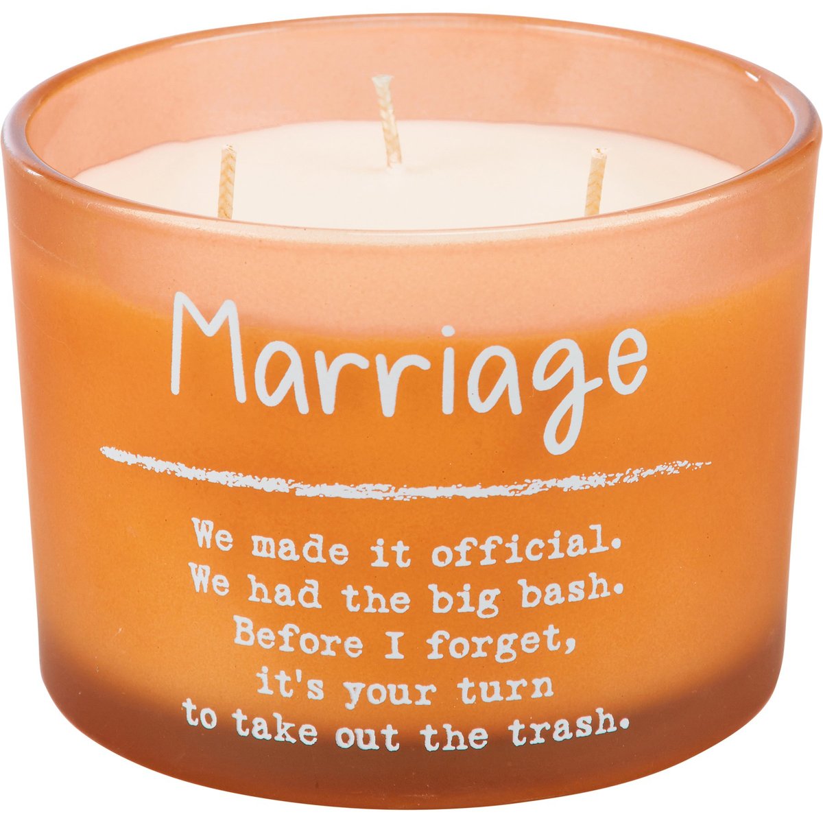 Funny Marriage Jar Candle, Vanilla Scented Soy Wax, 3 Wicks, Humorous Poem