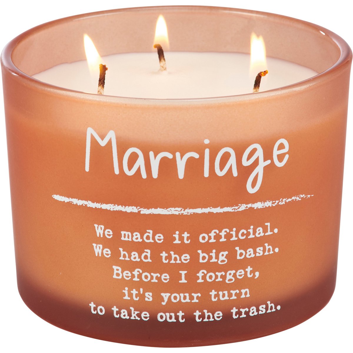 Funny Marriage Jar Candle, Vanilla Scented Soy Wax, 3 Wicks, Humorous Poem