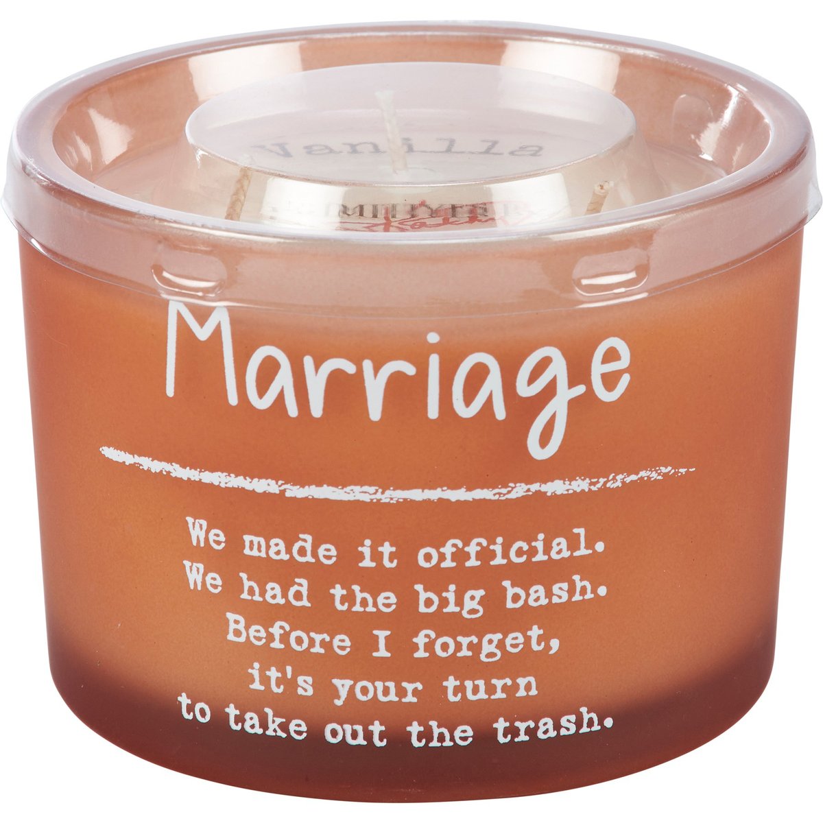 Funny Marriage Jar Candle, Vanilla Scented Soy Wax, 3 Wicks, Humorous Poem