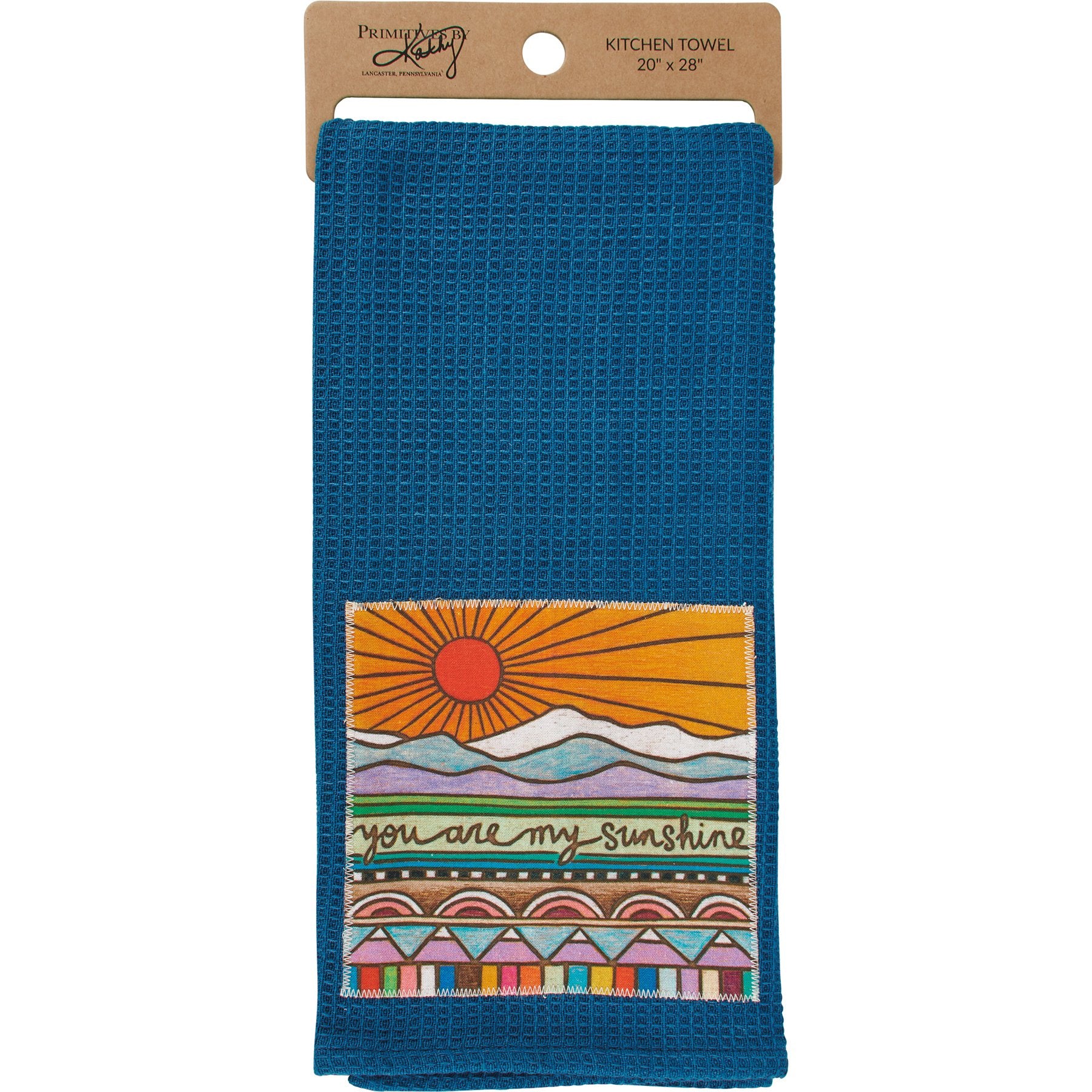Primitives by Kathy 'You Are My Sunshine' Blue Waffle Cotton Dish Towel
