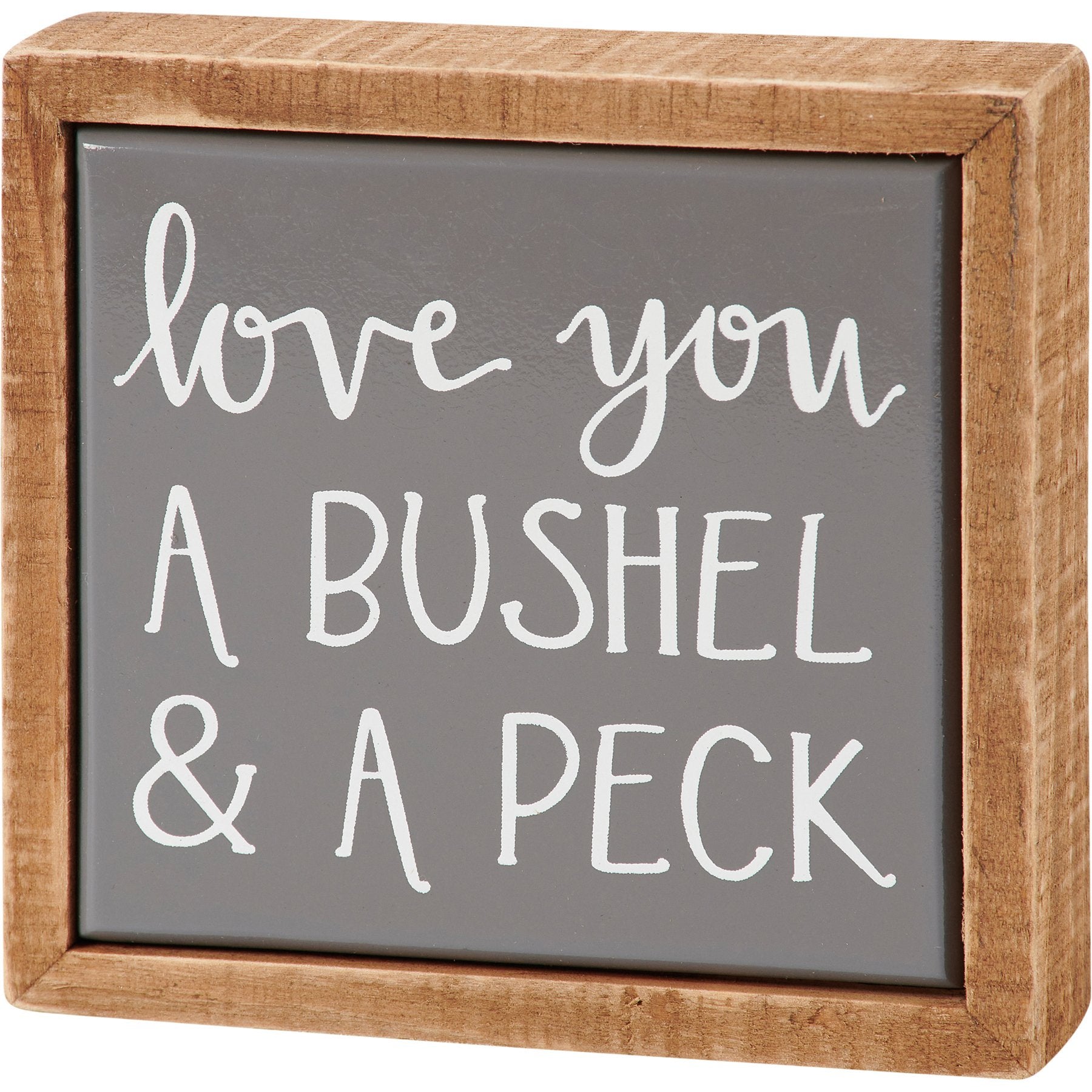 Charming Farmhouse Style 'Love You A Bushel' Mini Wooden Box Sign
