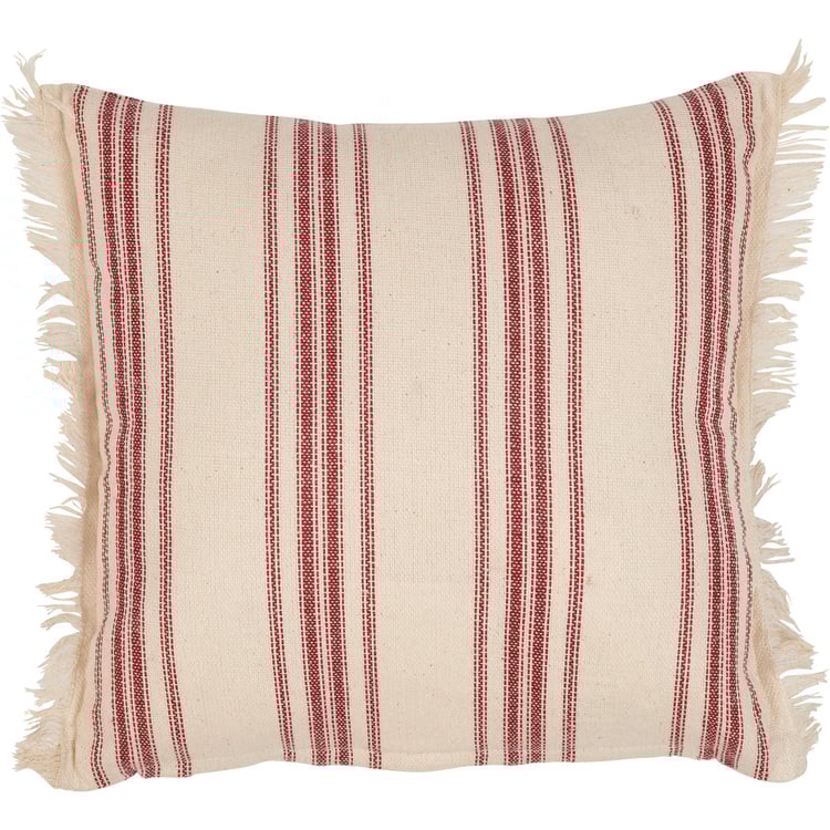 Charming Farmhouse Chicken Coop Decorative Pillow with Frayed Trim, 12x12 Inch