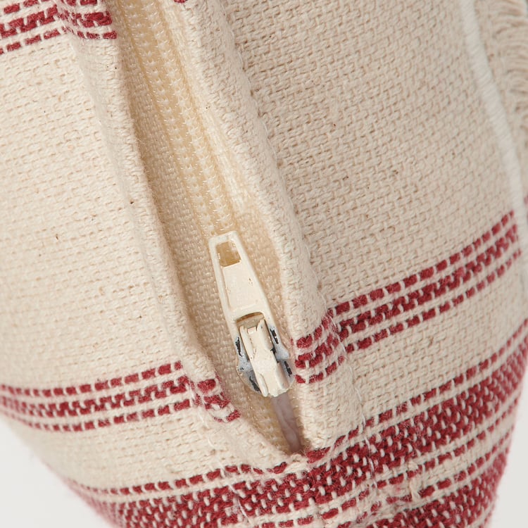 Charming Farmhouse Chicken Coop Decorative Pillow with Frayed Trim, 12x12 Inch